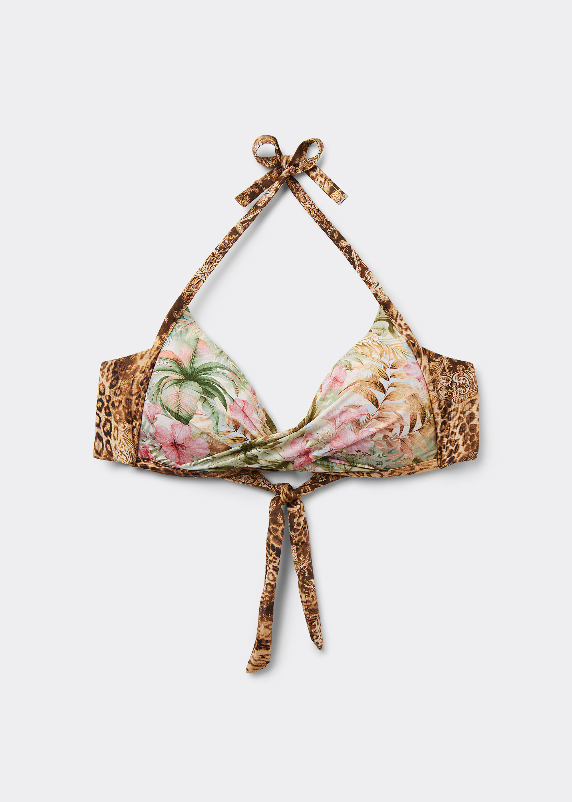 Dolgulu Üçgen Bikini Üstü Wild Tropics
