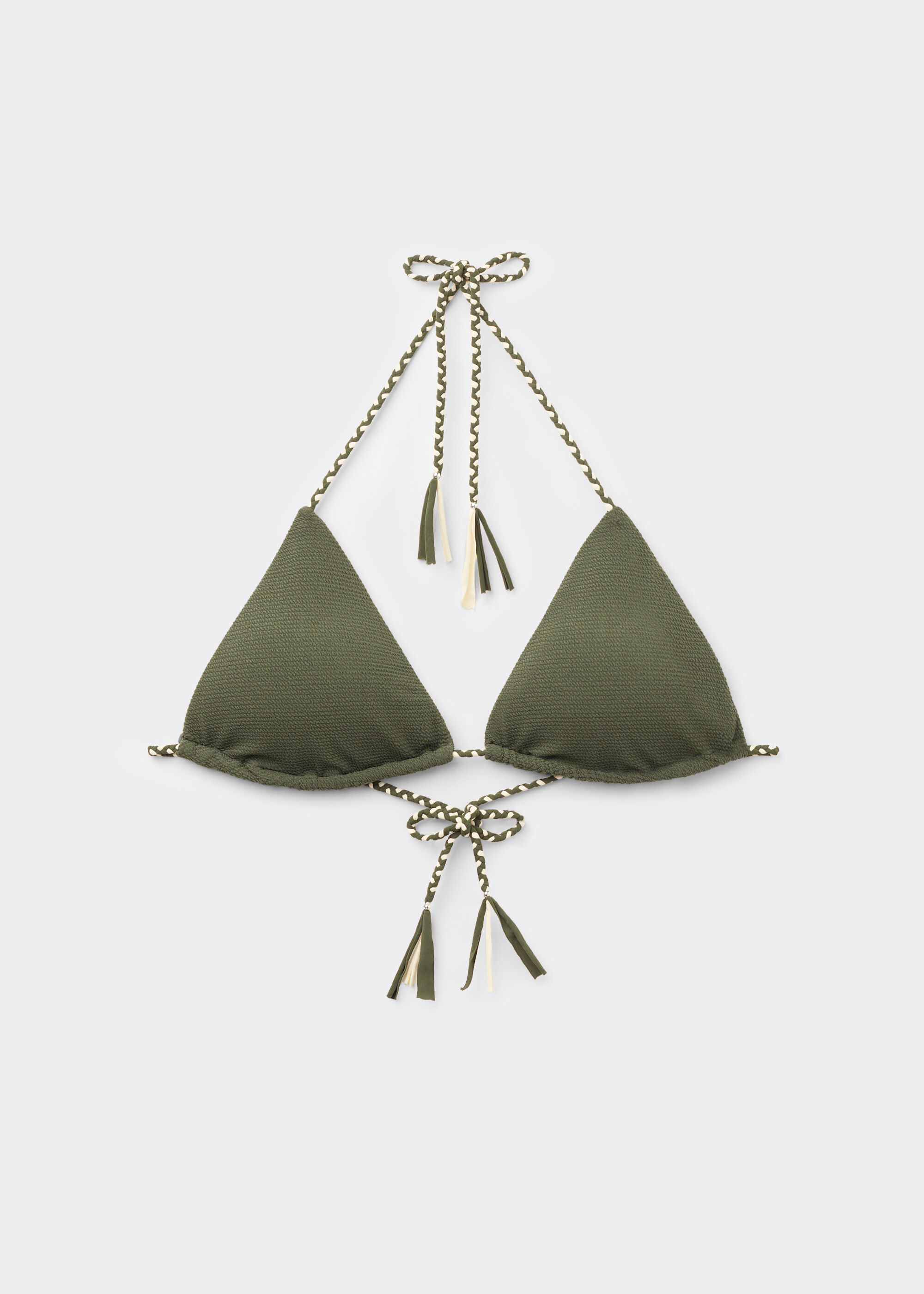 Triangle Bikini Top Crinkle Twist