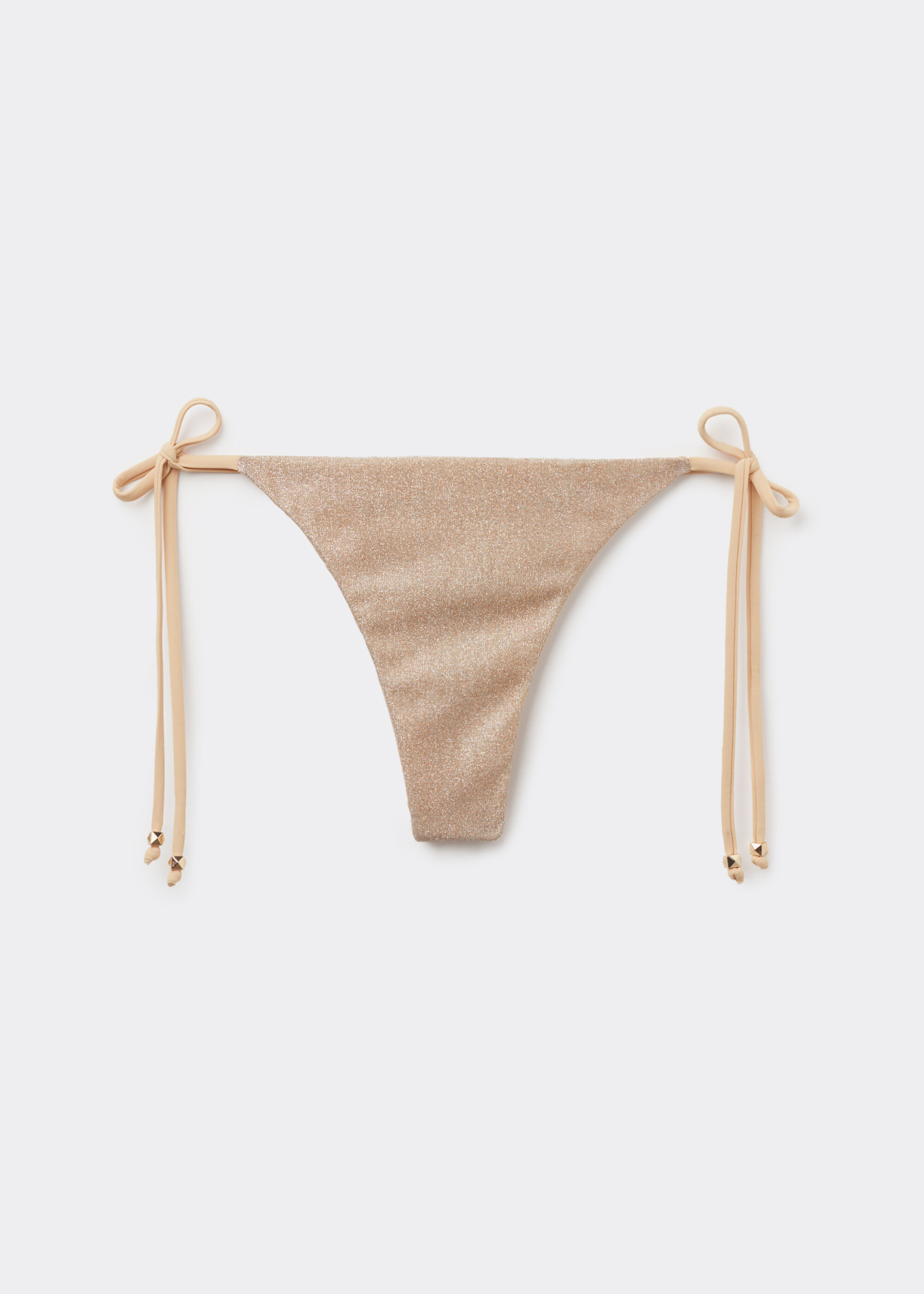 Thong Bikini Bottoms Golden Glitter