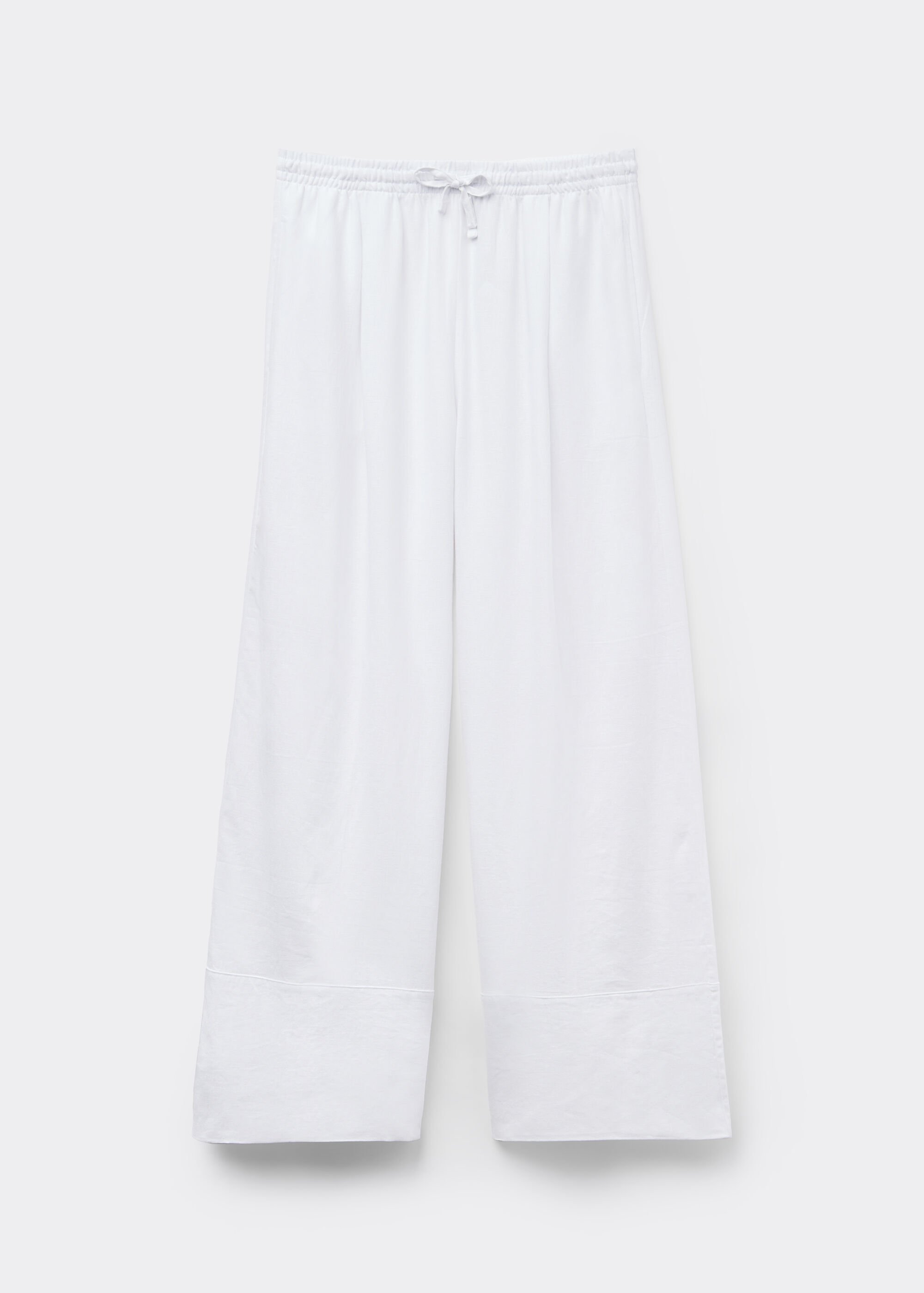 Broek met Wijde Pijpen van Linnen en Viscose