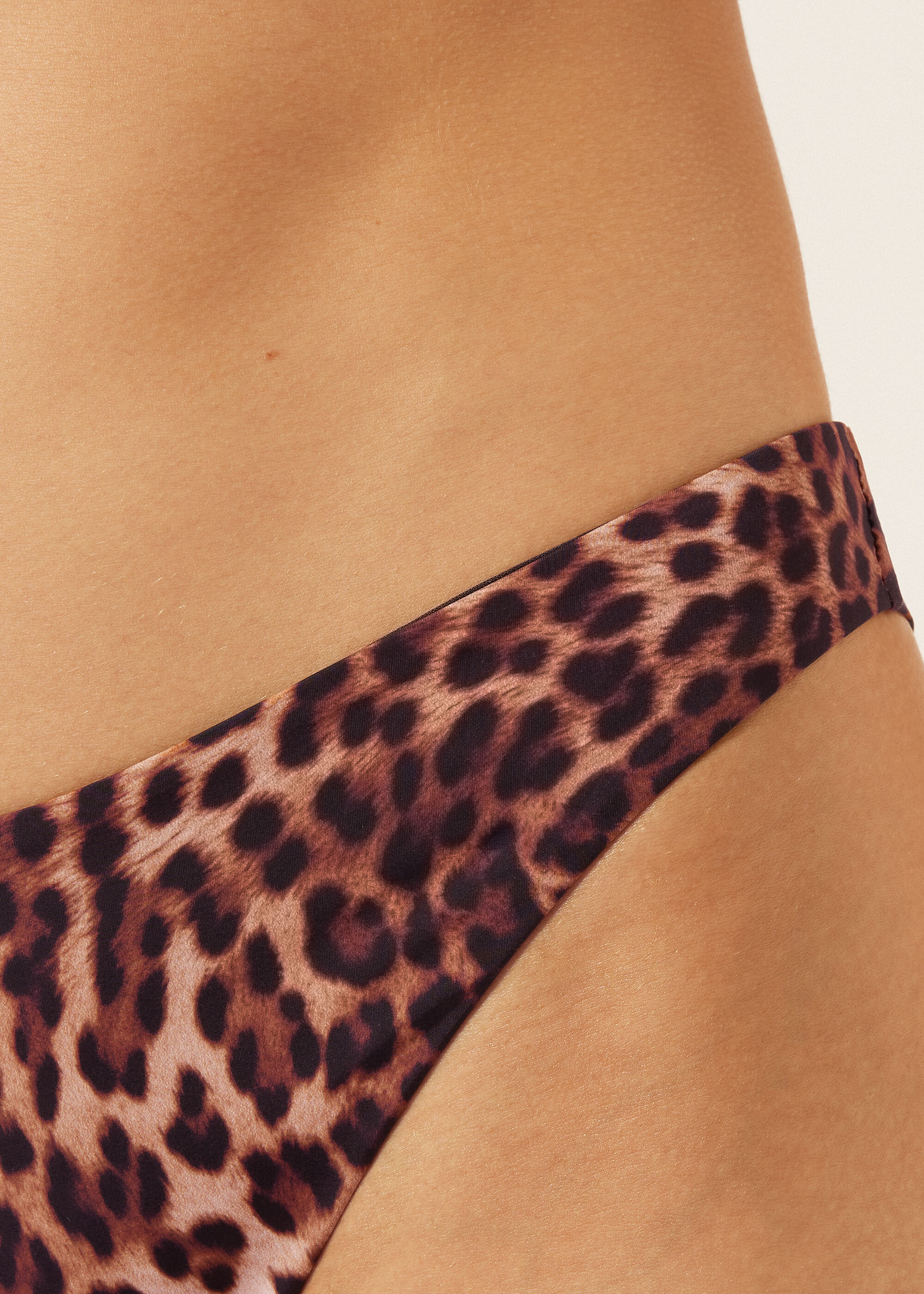 Cuecas de Biquíni Brasileiras Brown Animalier