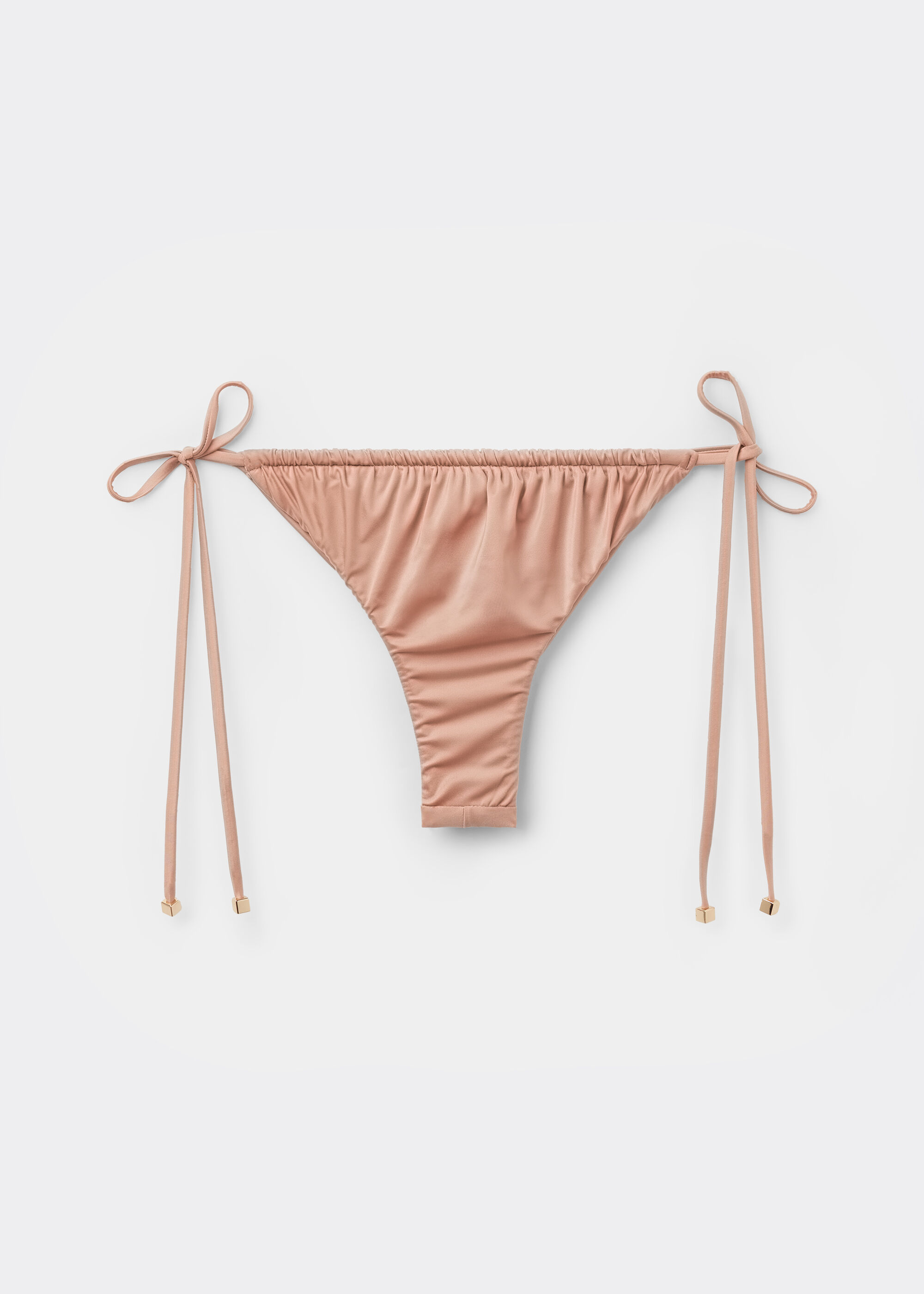 Tie Brazilian Bikini Bottoms Shiny Satin
