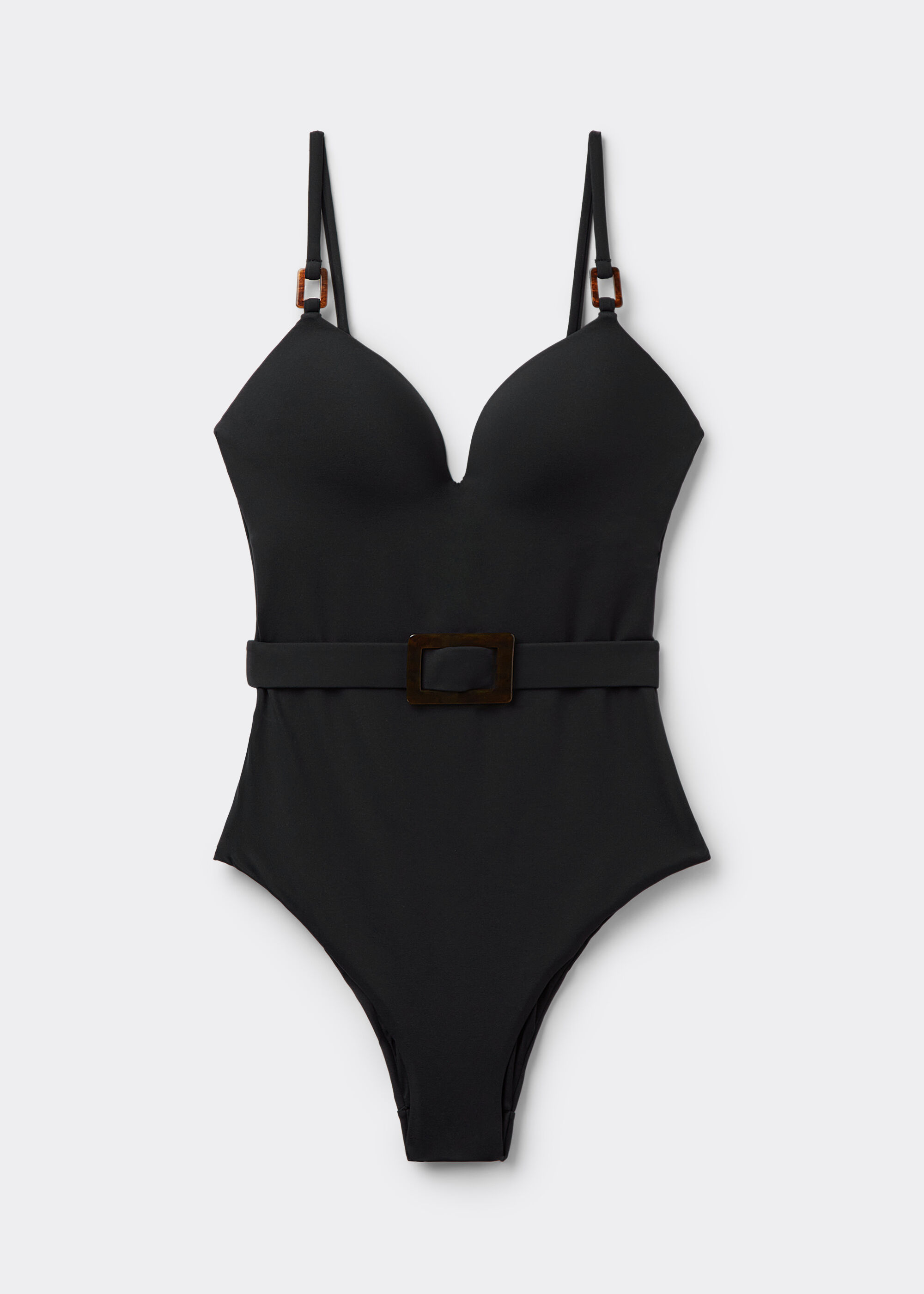 Bañador Heart Neckline Black