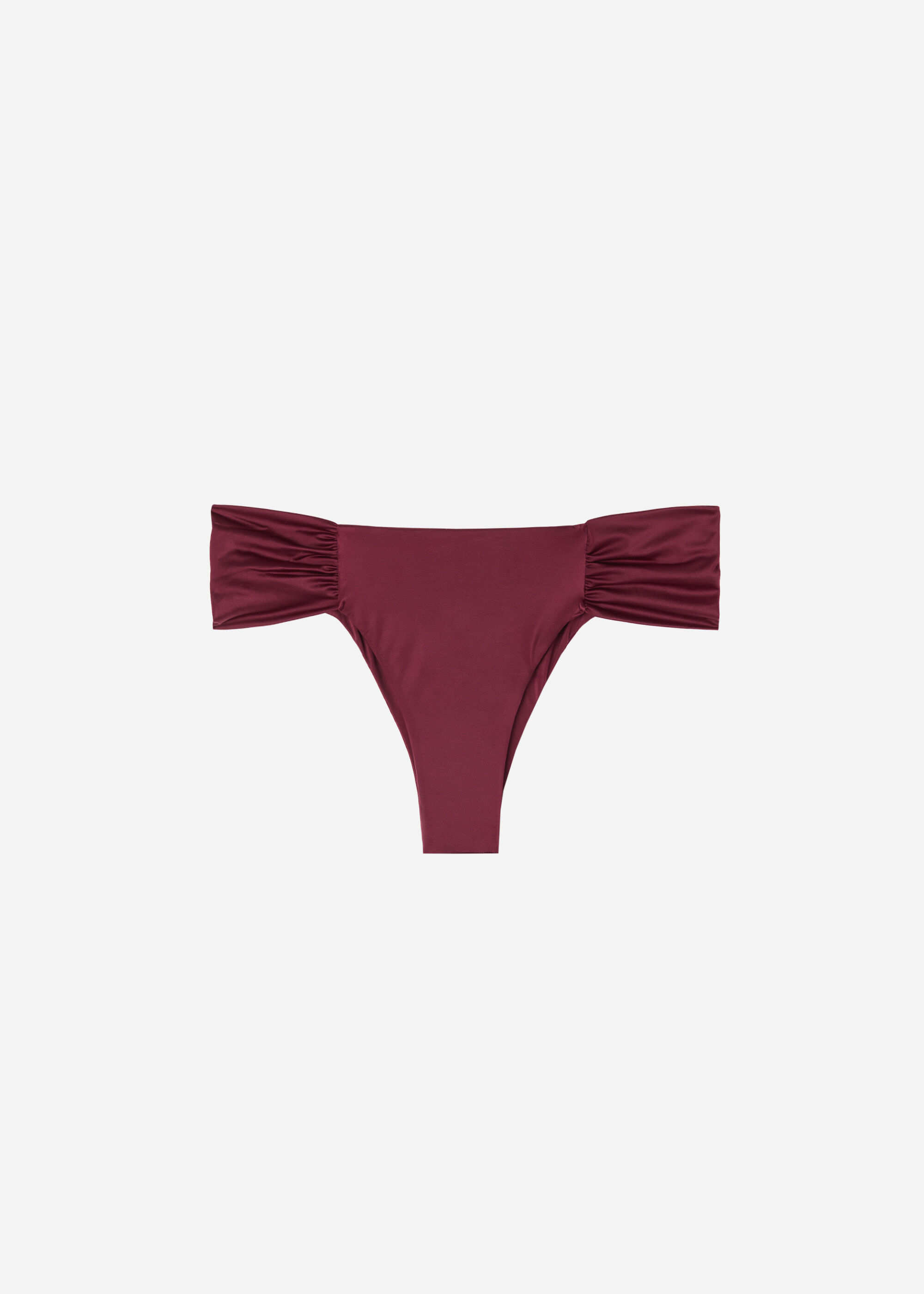 Draped Brazilian Swimsuit Bottom Shiny Satin