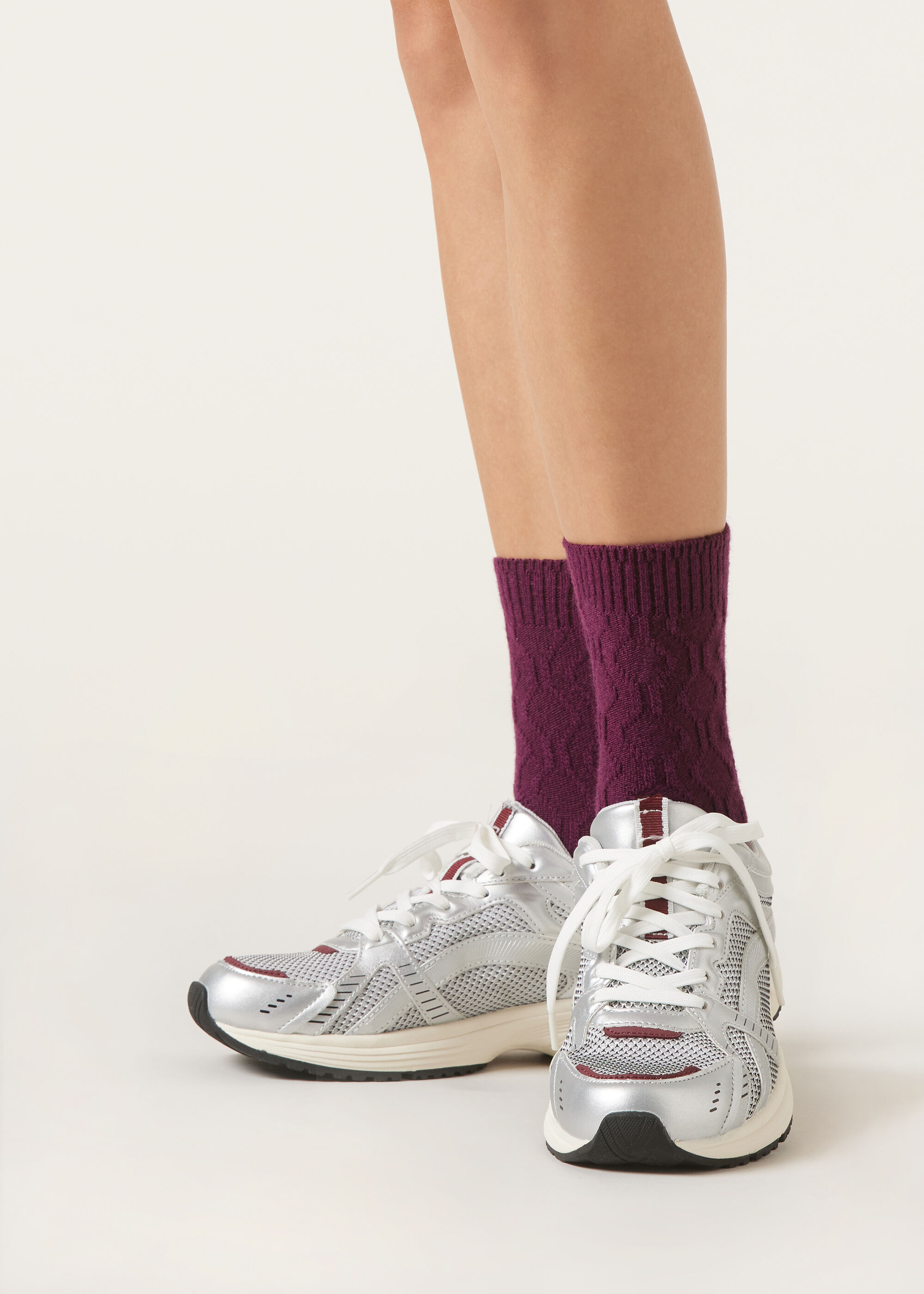 Cable Pattern Socks with Cashmere