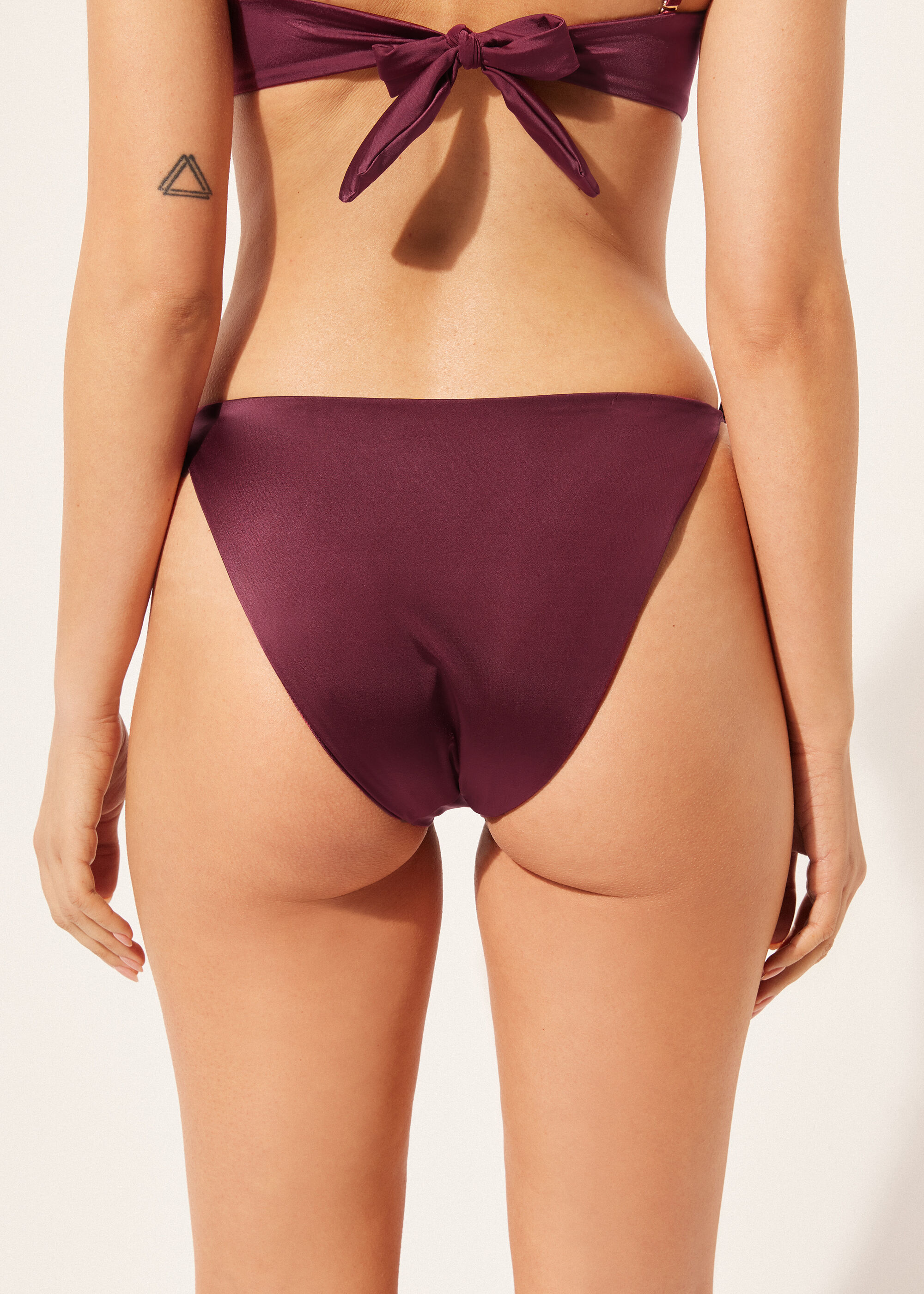 String Swimsuit Bottom Shiny Satin