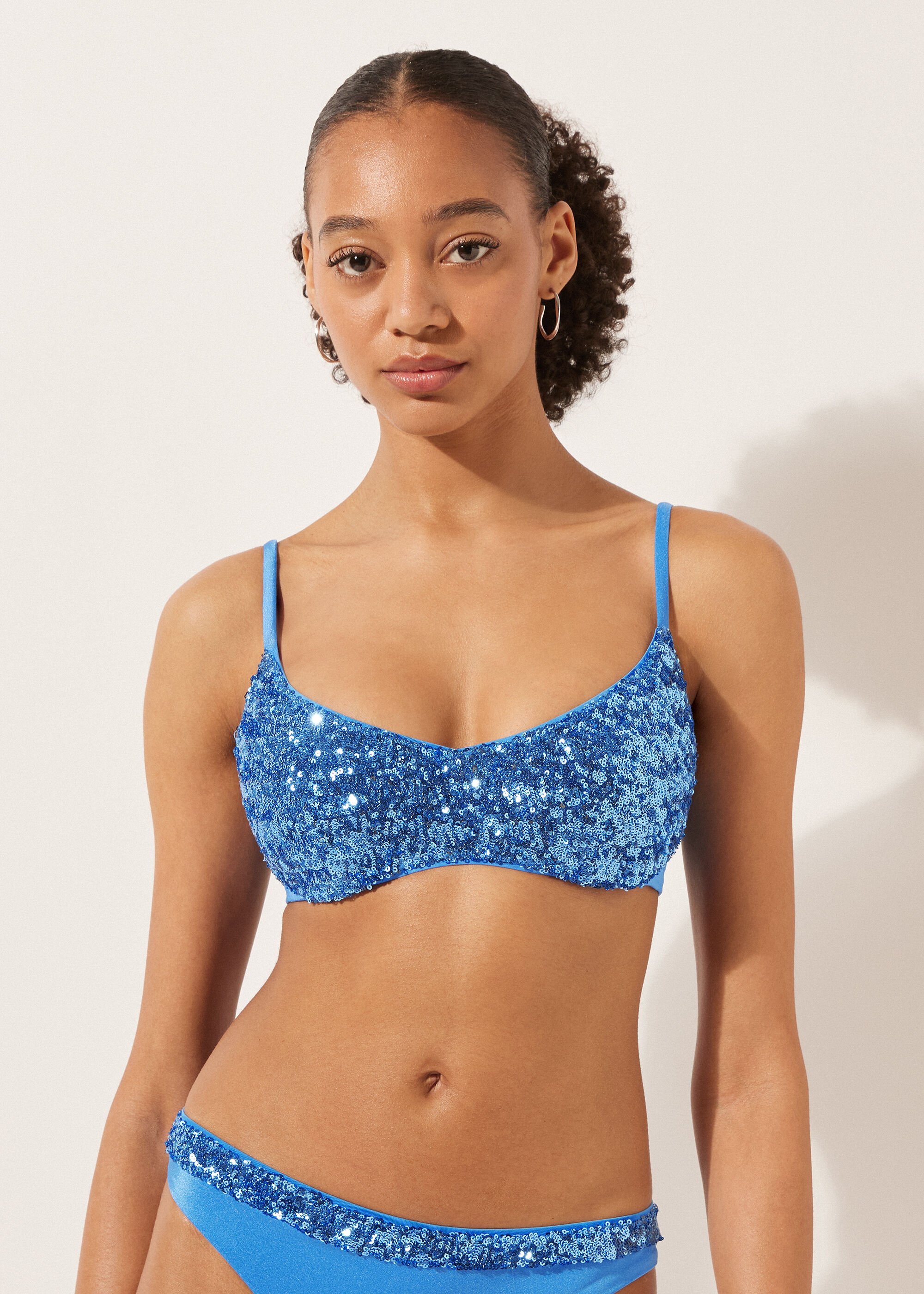 Brassiere Bikini Top with Removable Padding Glowing Surface