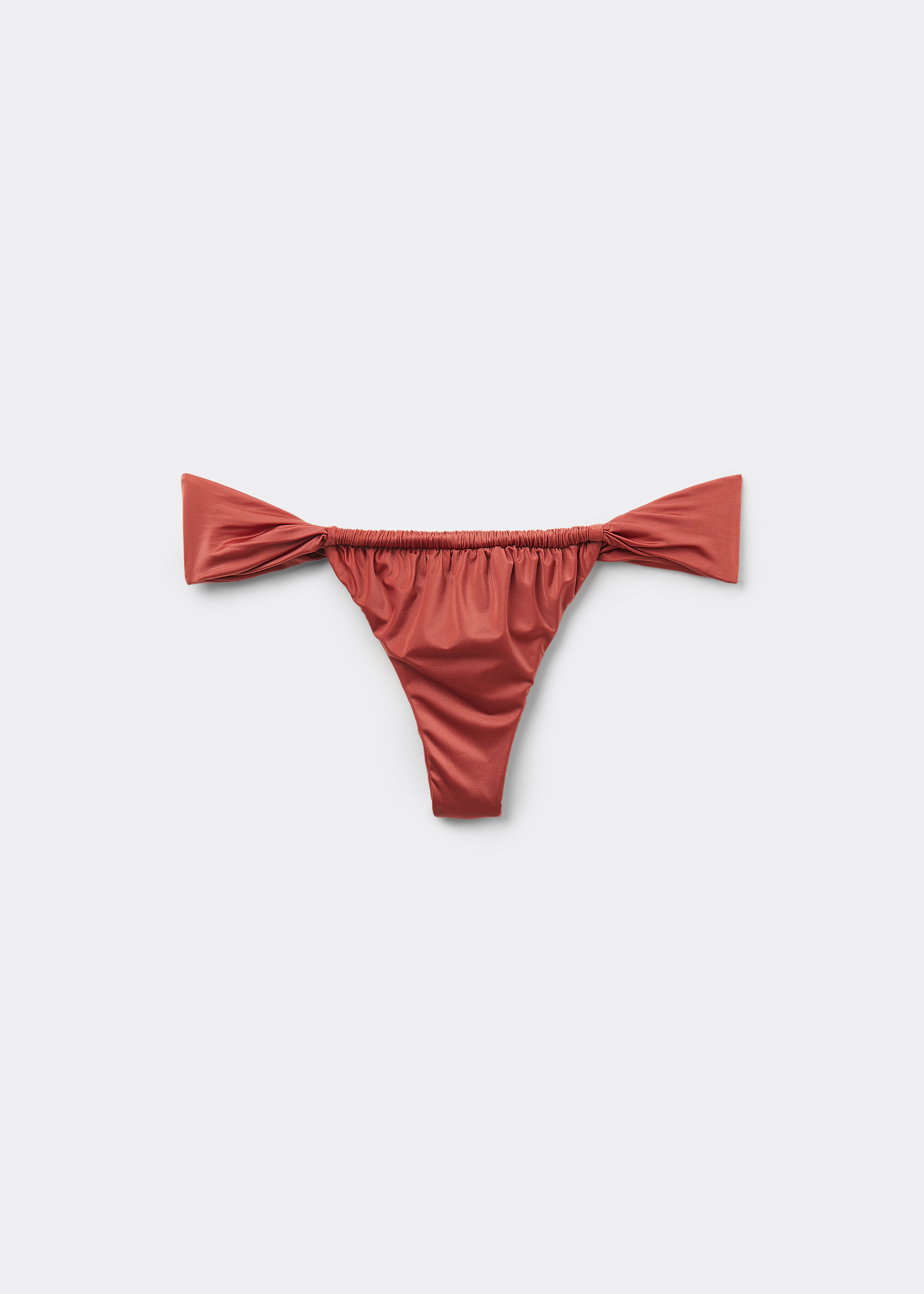 Narrow Tie Brazilian Bikini Bottoms Shiny Satin