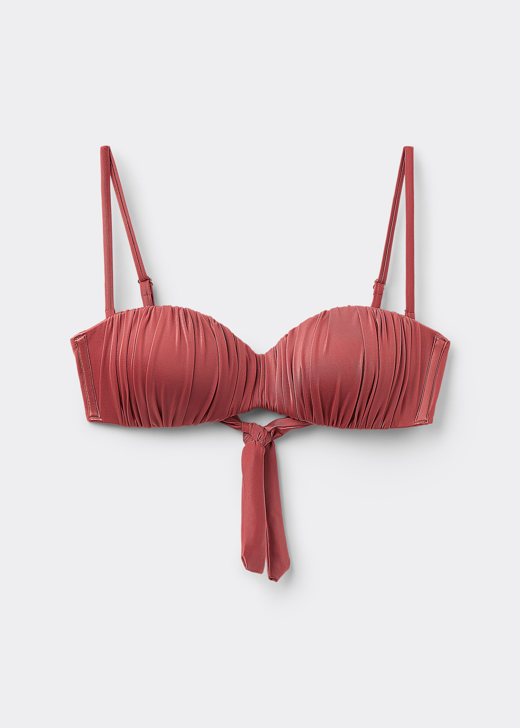 Bandeau-Bikinioberteil mit abgestufter Wattierung Shiny Satin