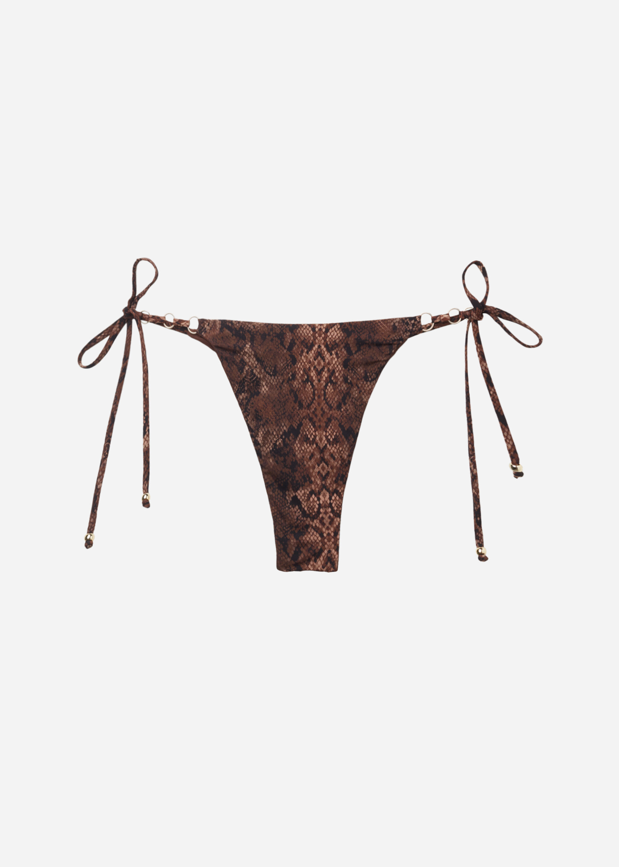 Brazilian Bikini Bottoms Brown Snake