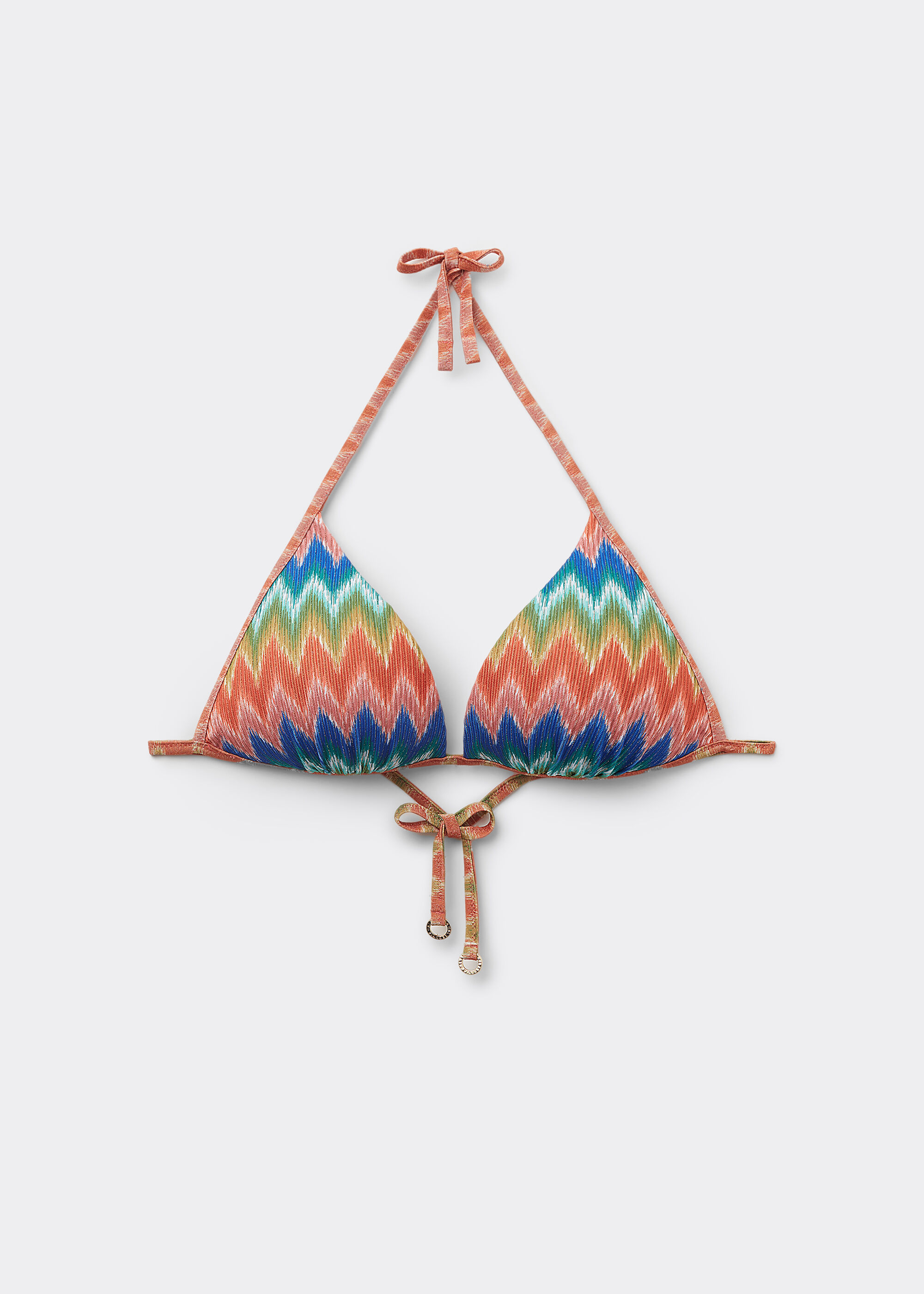 Haut de maillot push-up rembourré Elegant Chevron