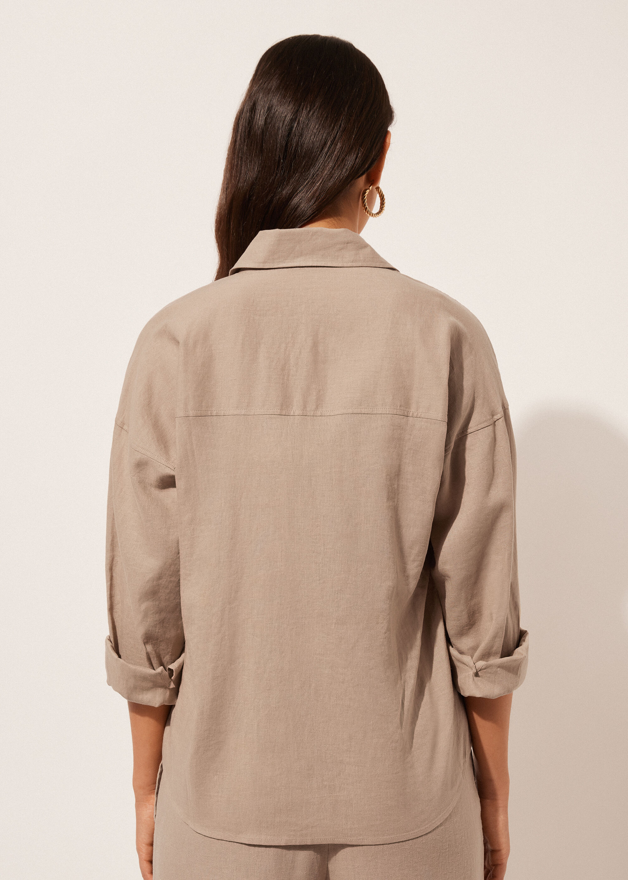 Short Linen and Viscose Shirt
