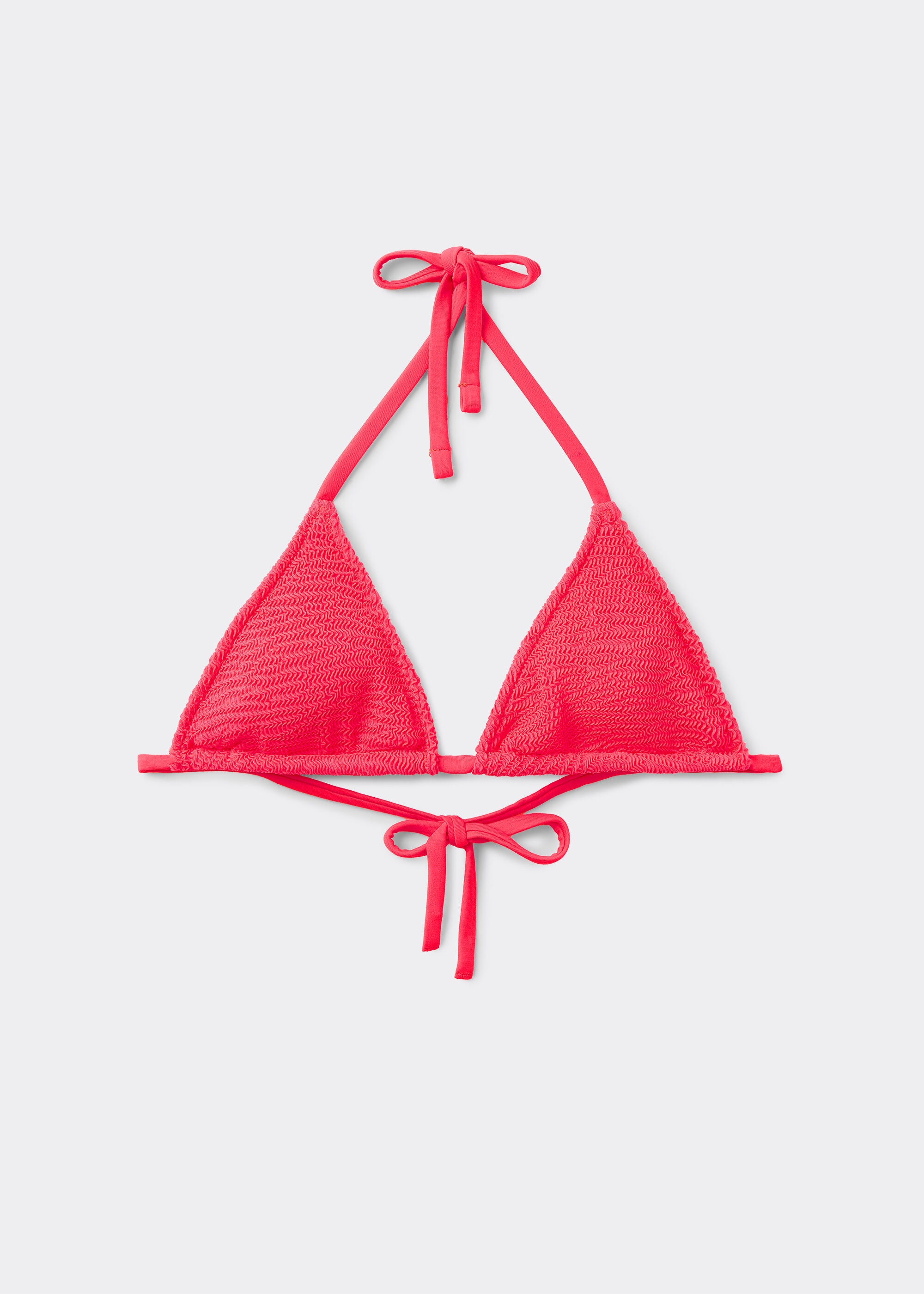 Triangle Bikini Top with Removable Padding Crinkle Waves