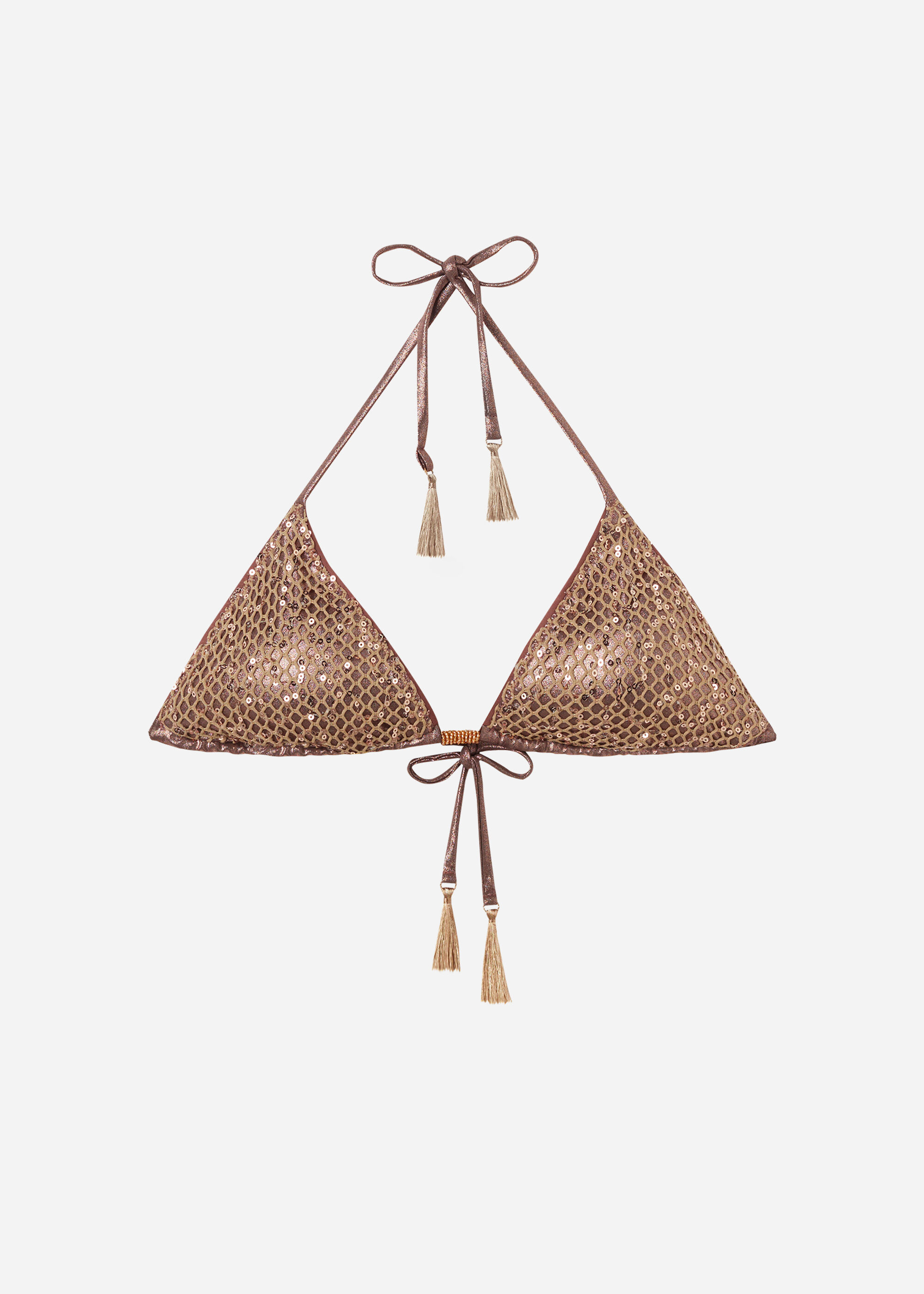 Vyberateľný vystužený trojuholníkový vrchný diel plaviek Glittering Net