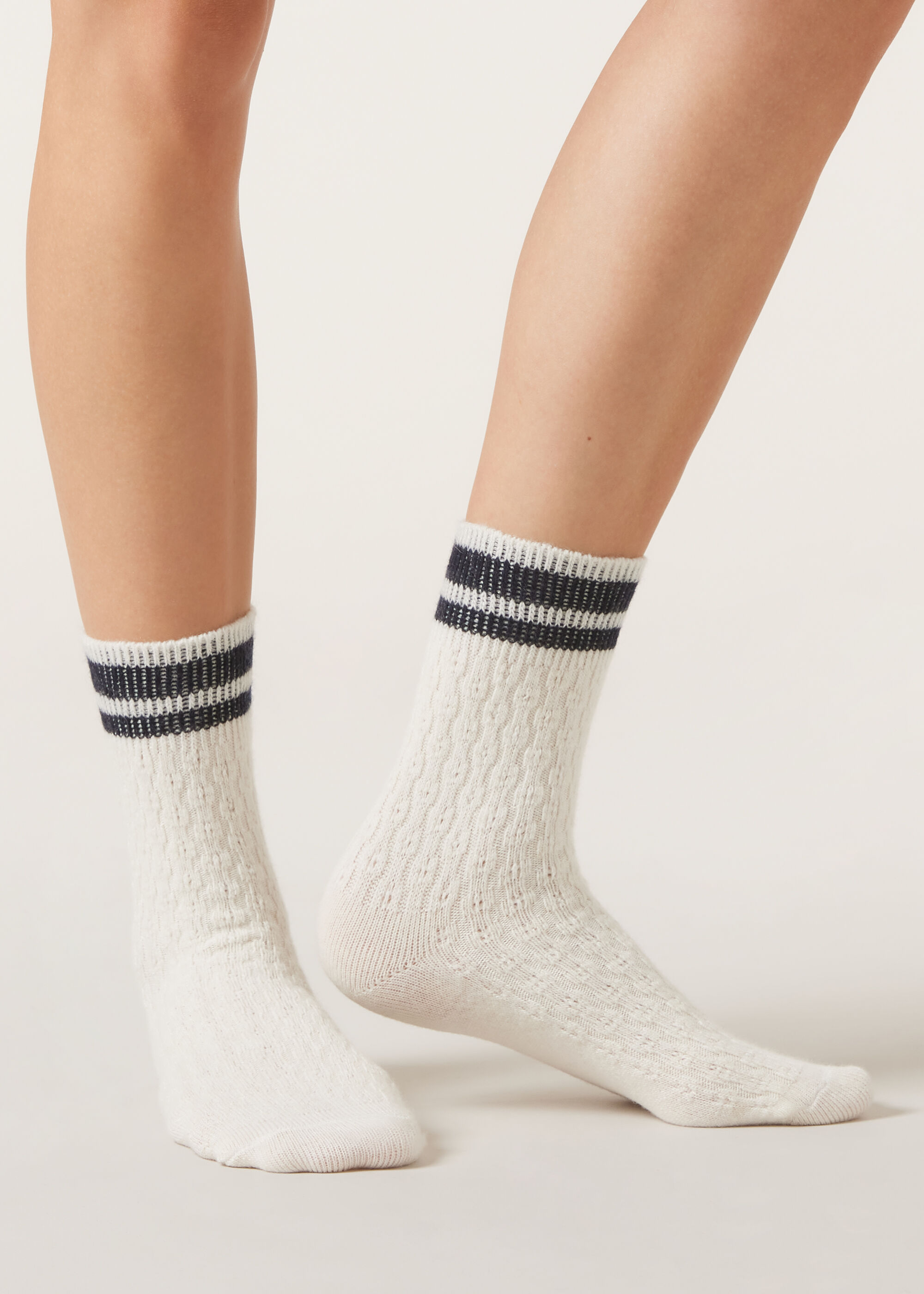 Woven Socks with Cashmere
