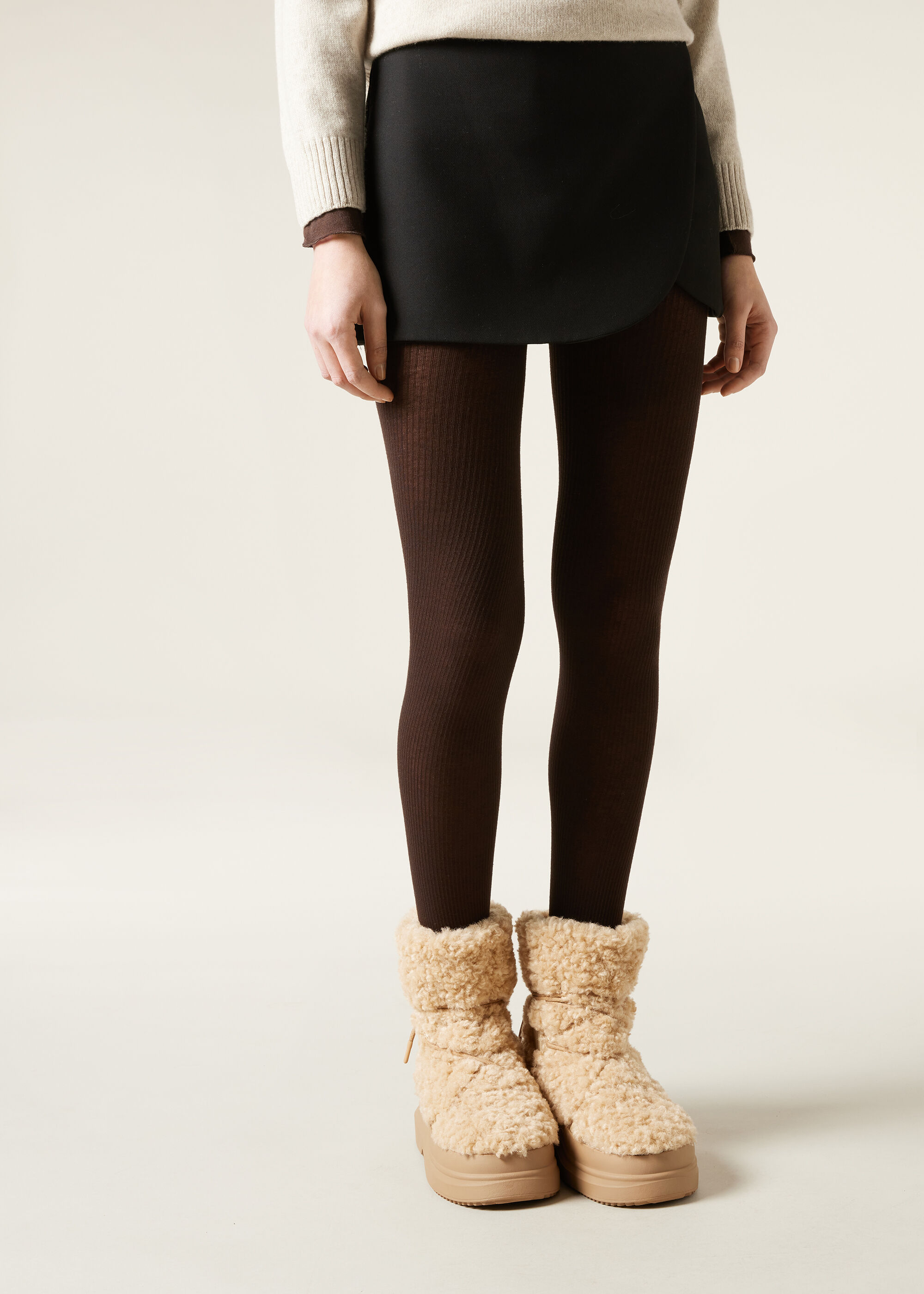 Ribbed Tights with Cashmere
