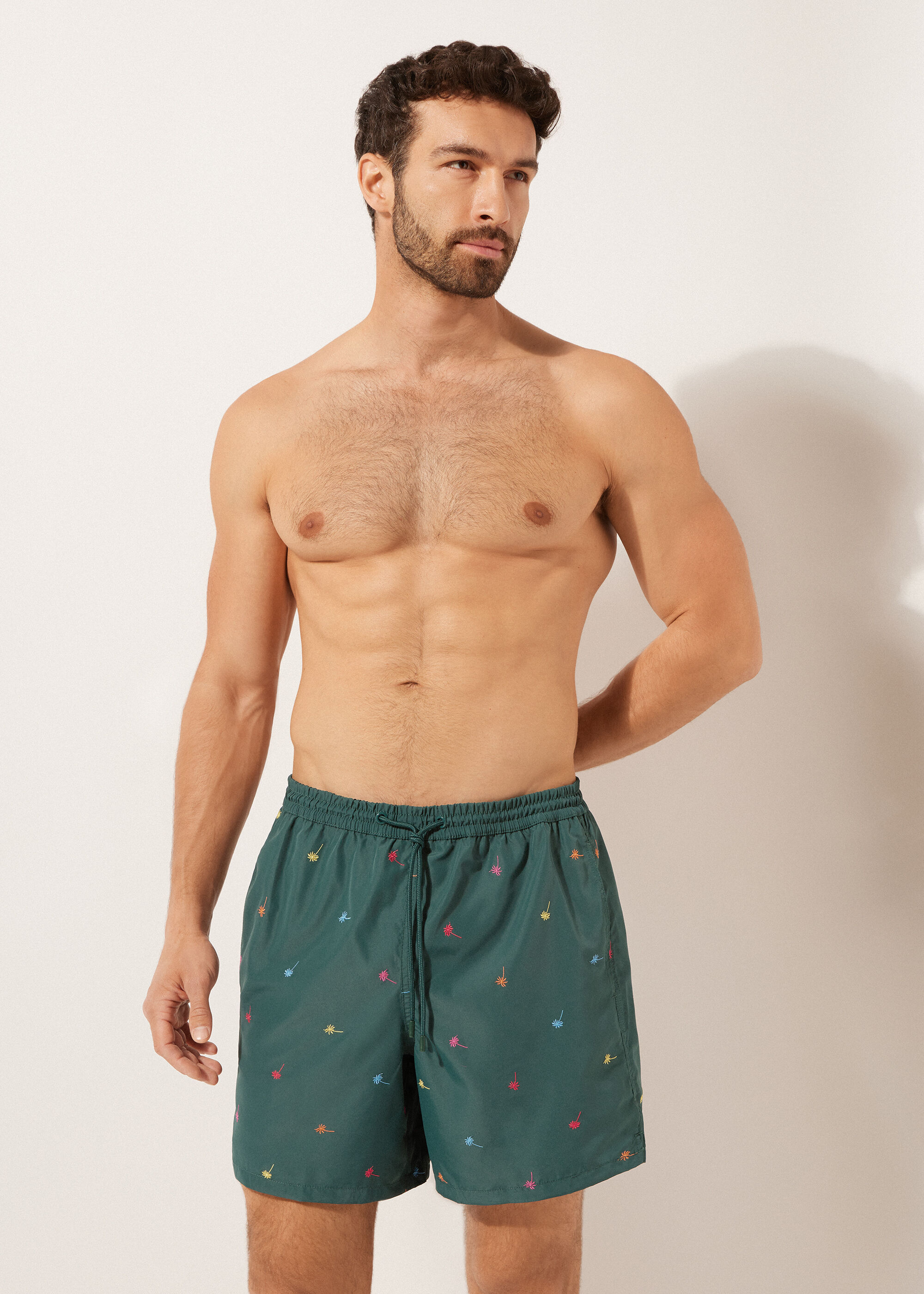 Men’s Patterned Boxer Swim Shorts Formentera
