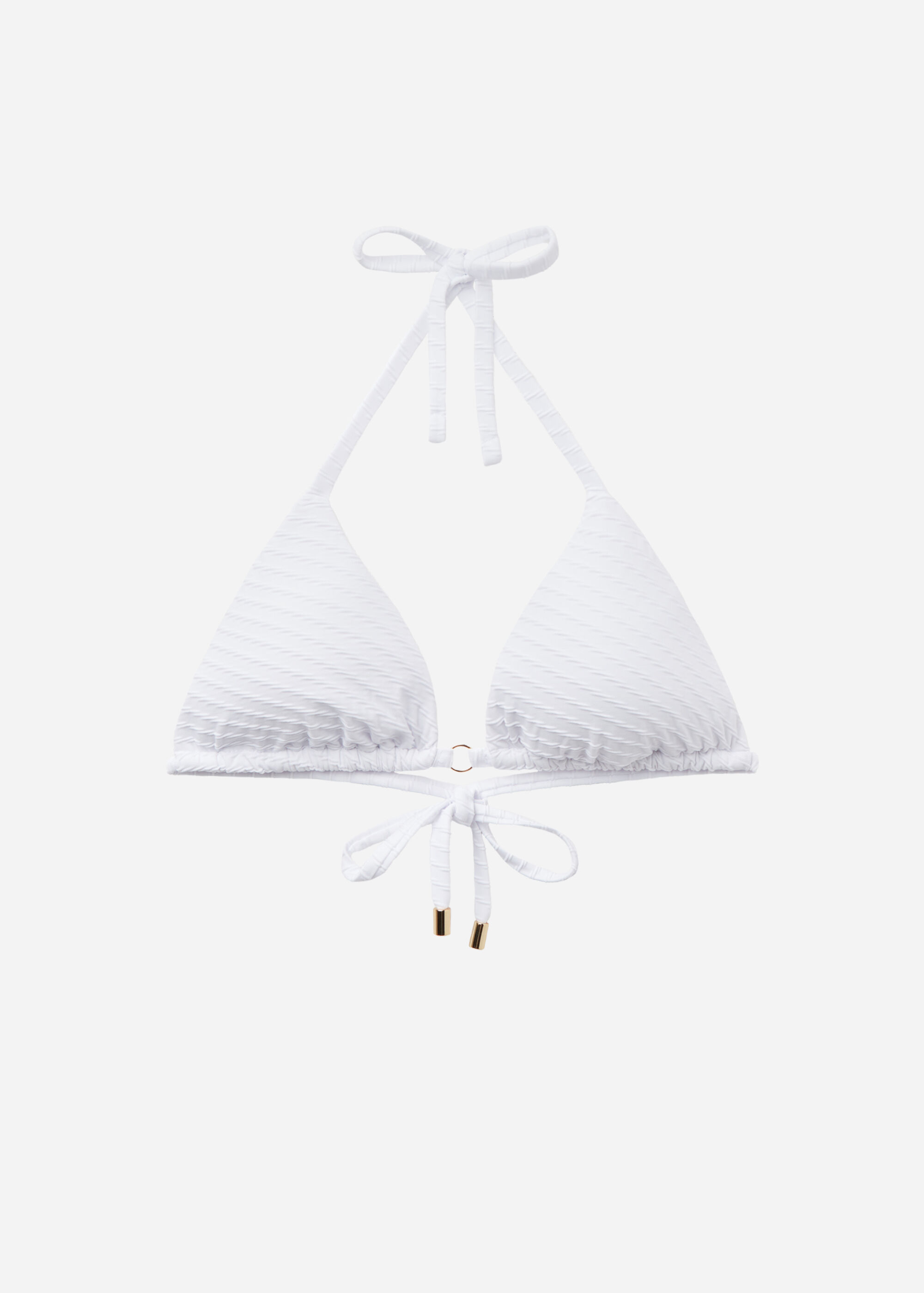 Triangle Bikini Top White Waves