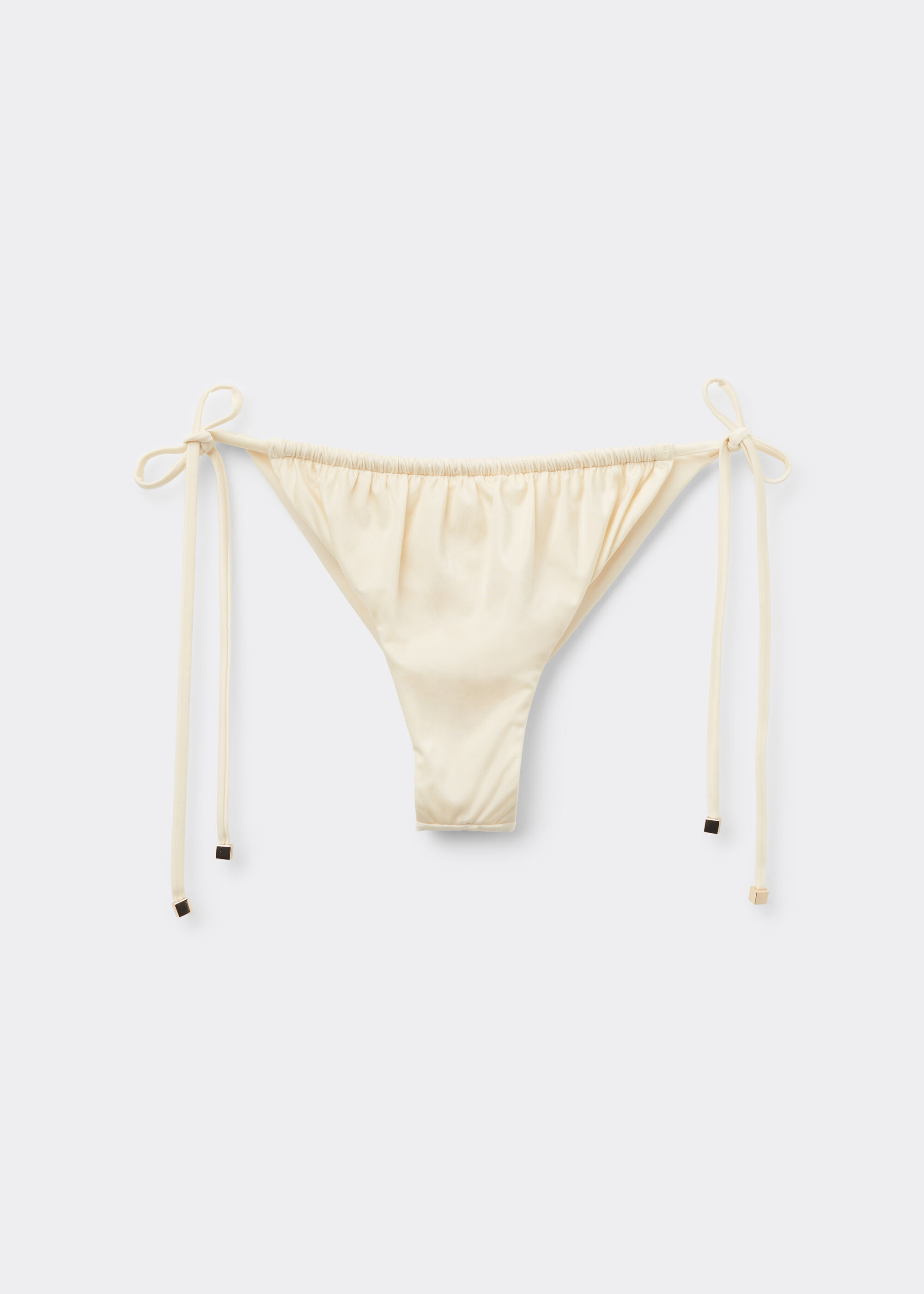 Tie Brazilian Bikini Bottoms Shiny Satin