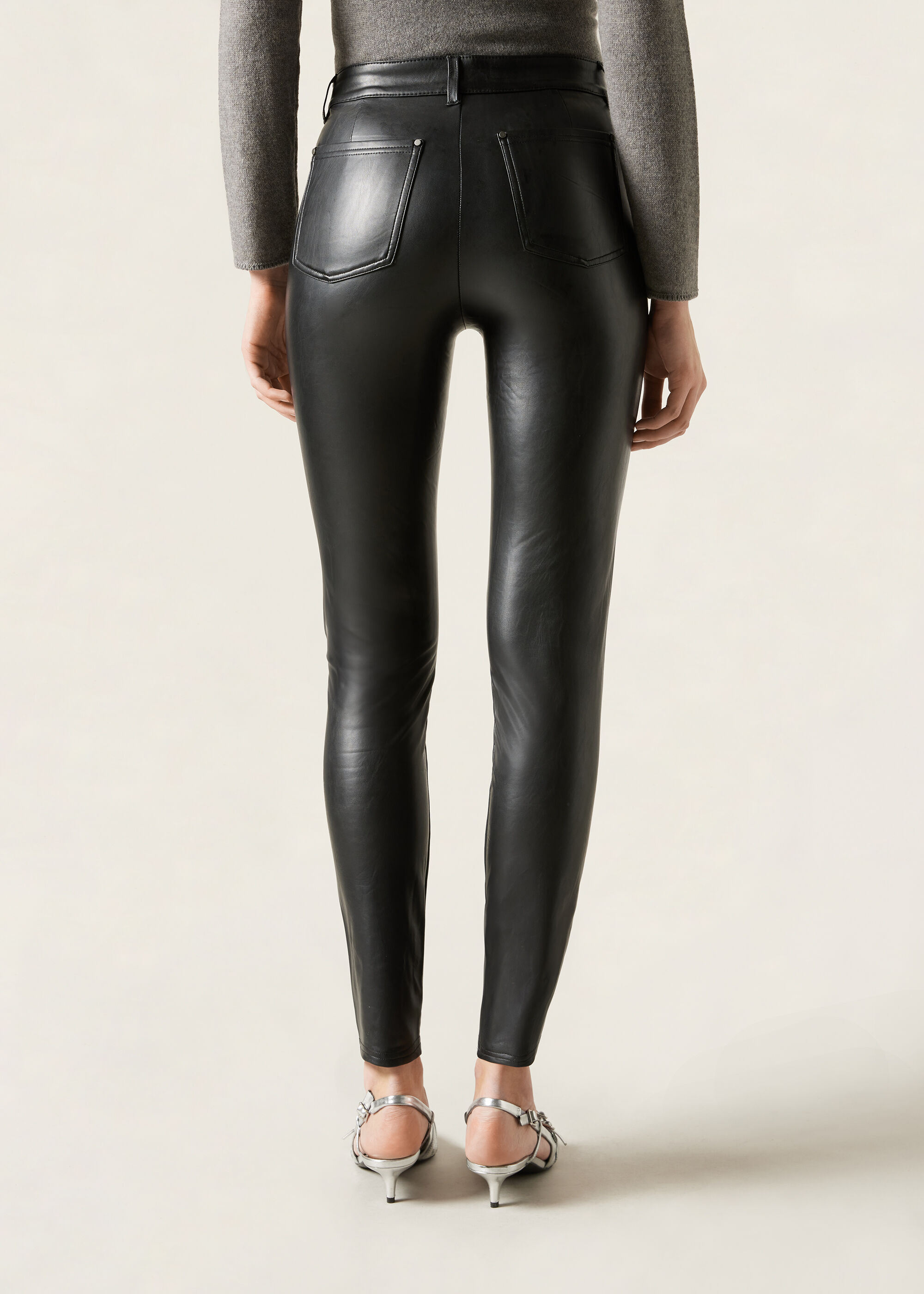 Thermal Leather-Look Leggings