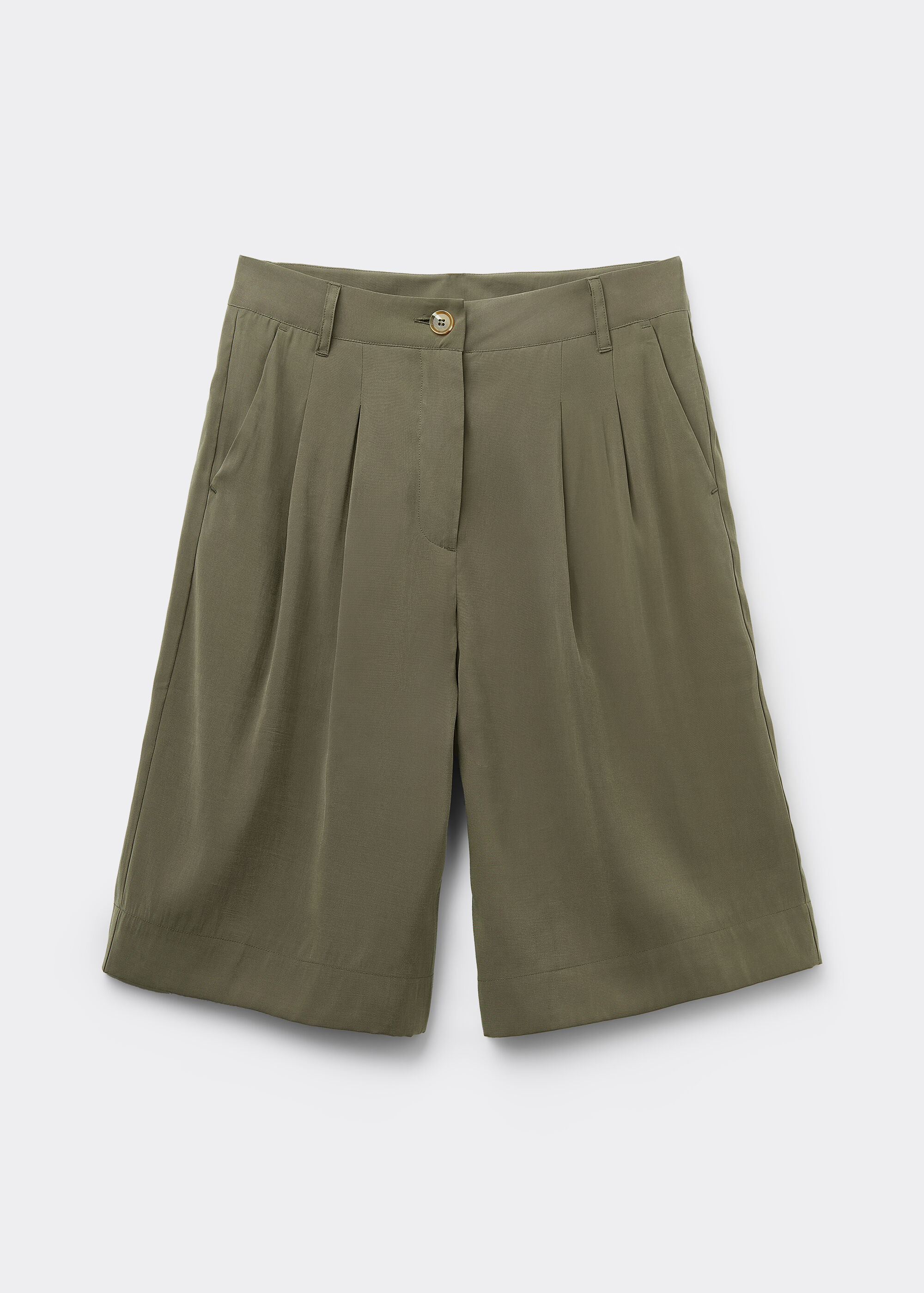 Soft Bermuda Pants with Pleats