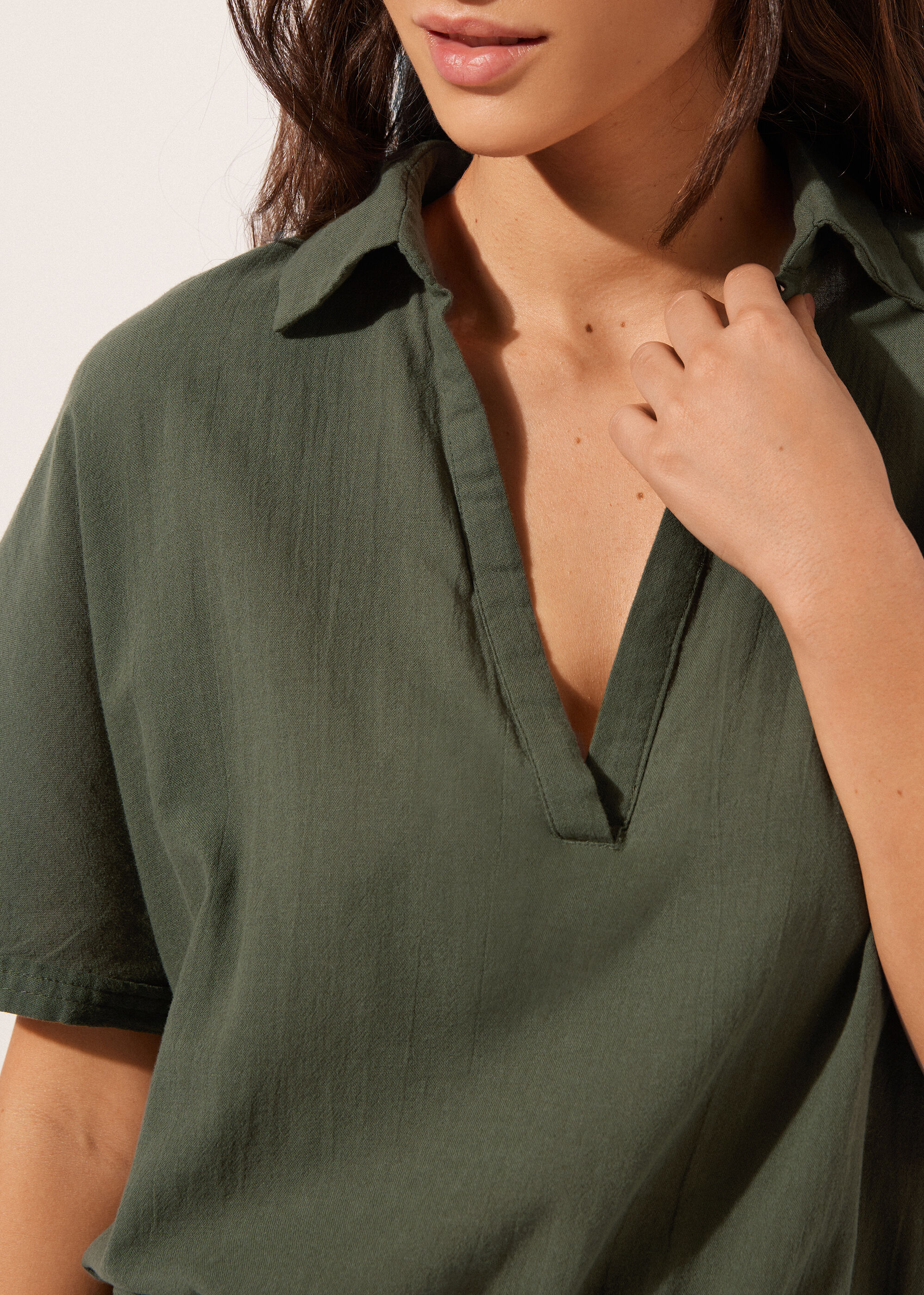 Kurzer Kaftan mit Tunnelzug