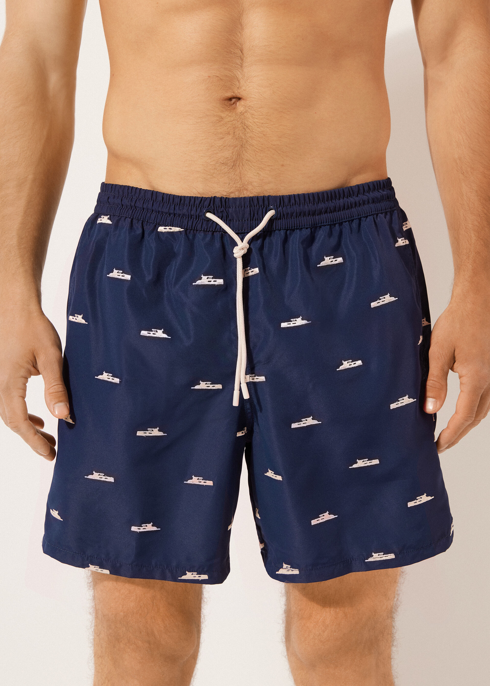 Men’s Patterned Boxer Swim Shorts Formentera