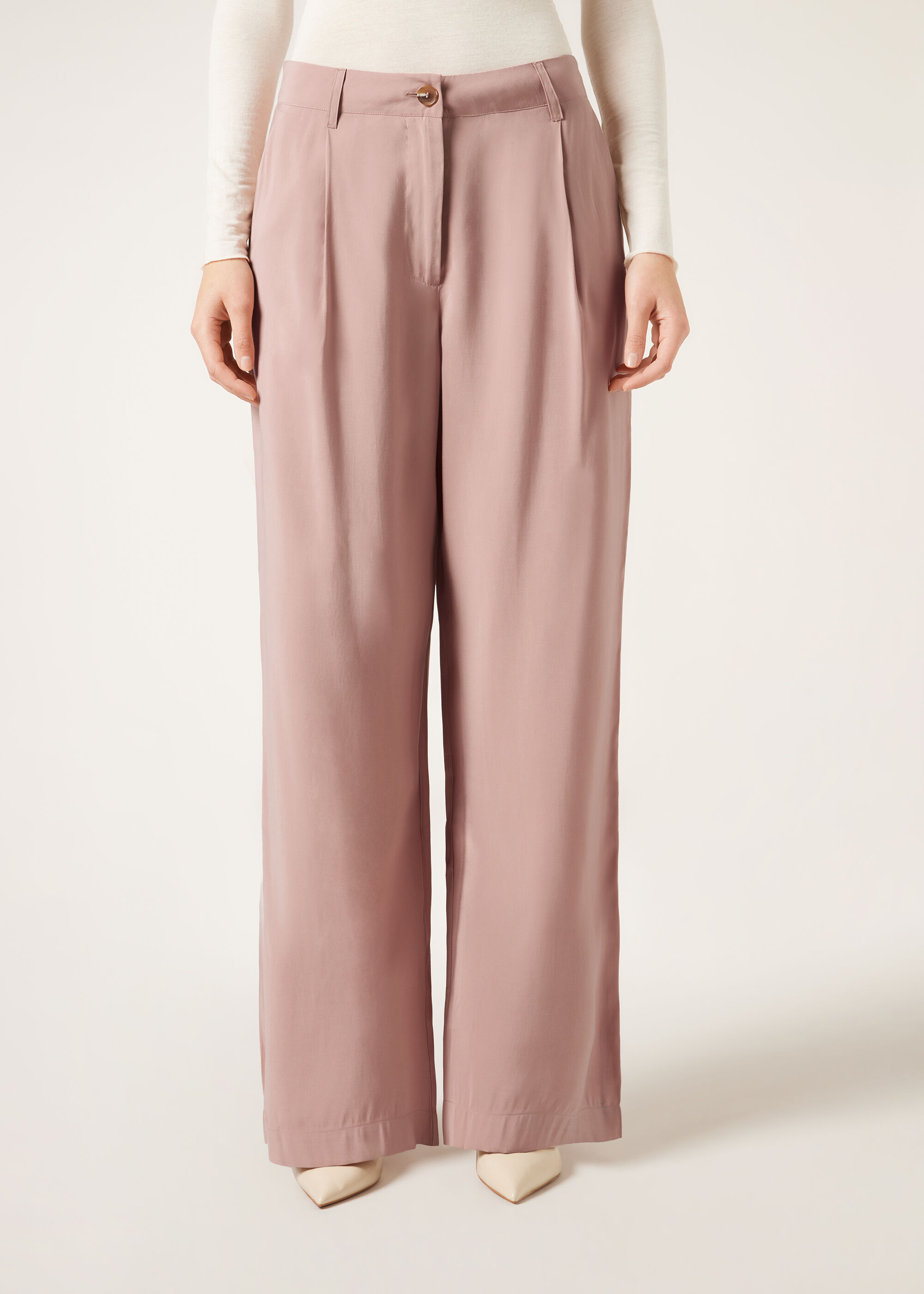 Pantaloni Lunghi Soft con Pieghe