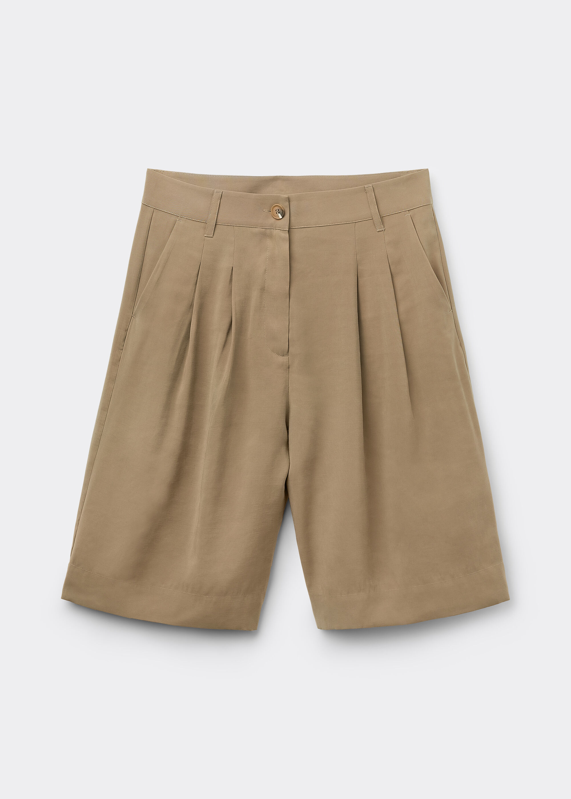 Soft Bermuda Pants with Pleats