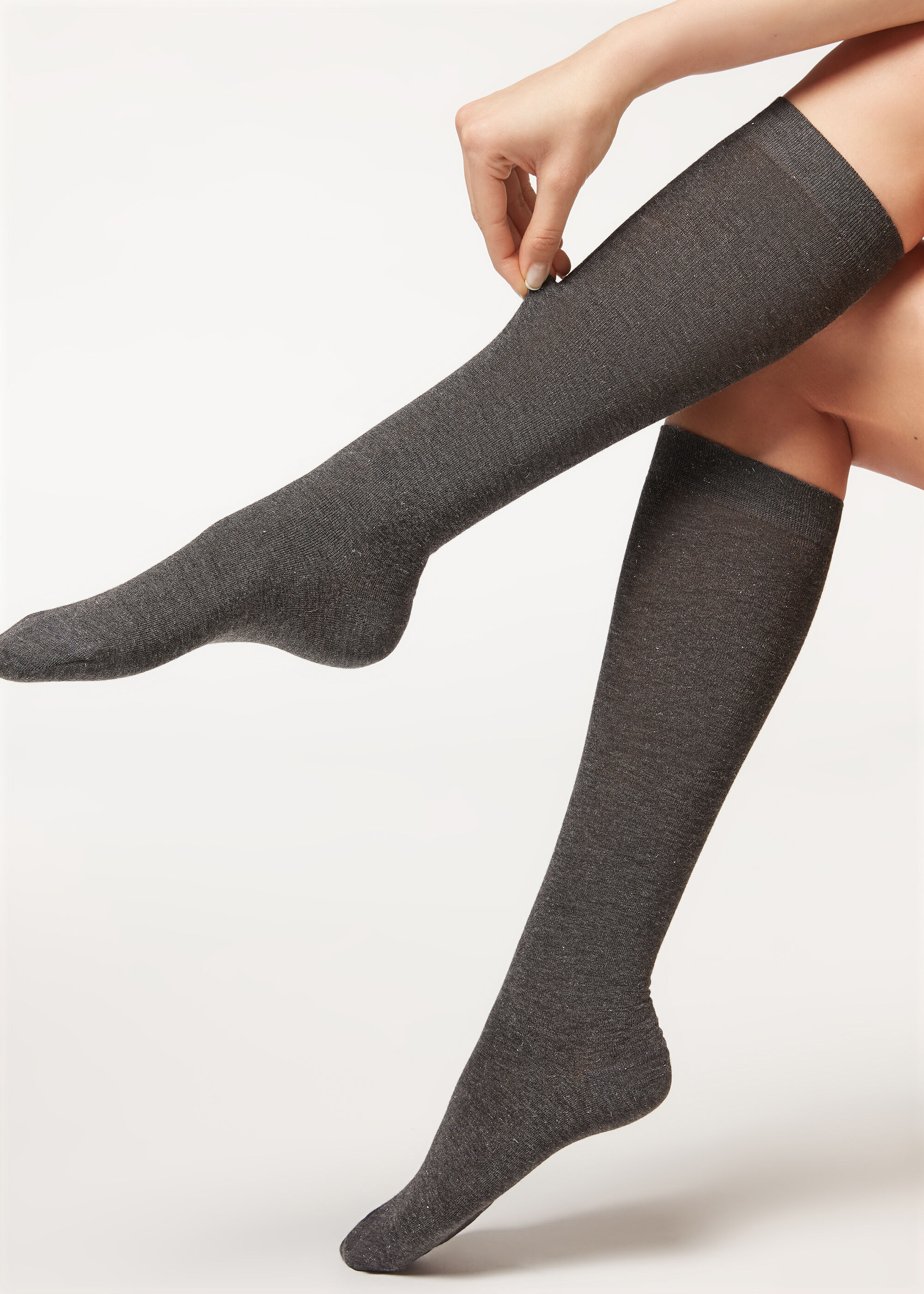 Calcetines Largos Cashmere Con Glitter