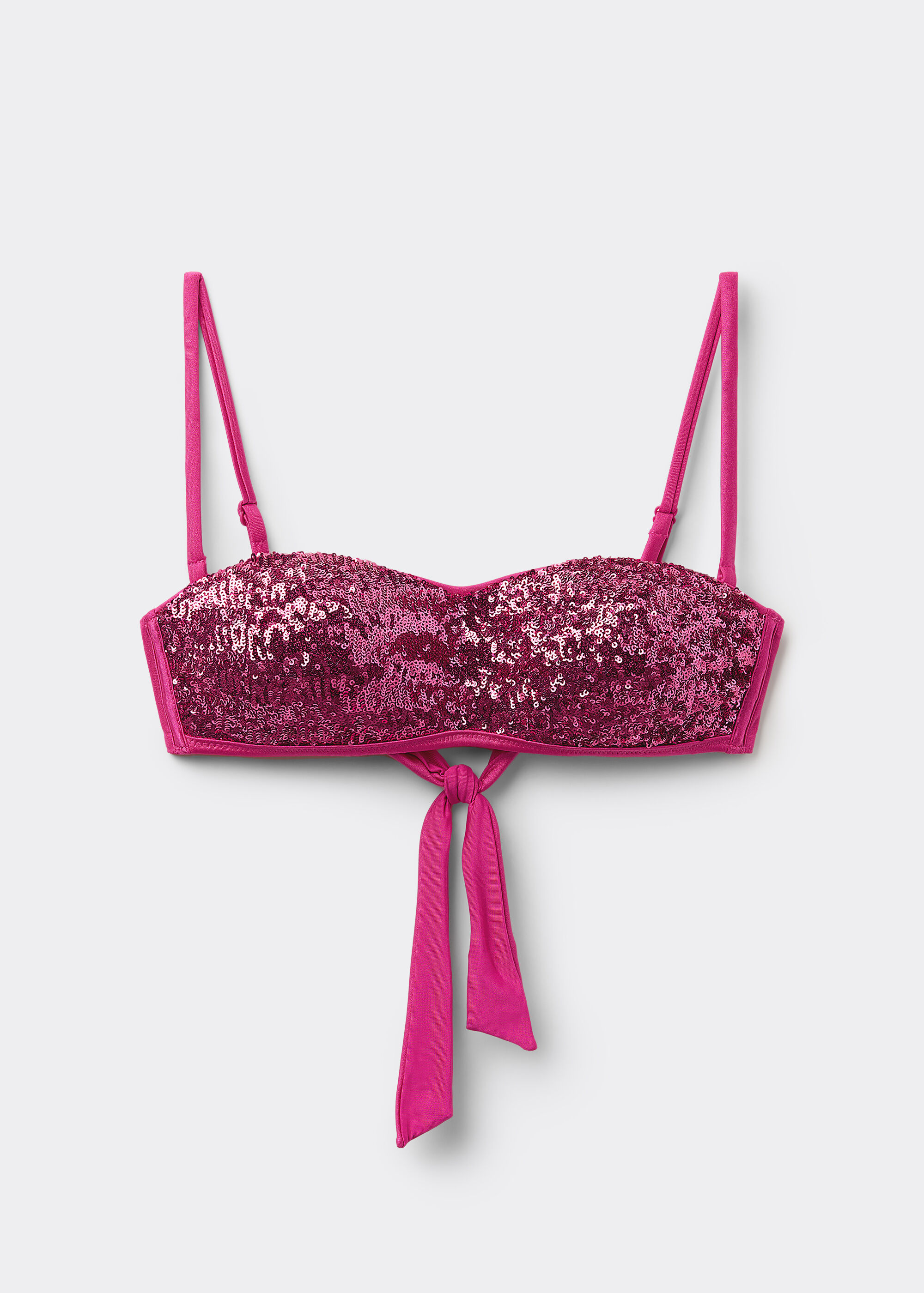 Dolgulu Bandeau Bikini Üstü Surface Royal