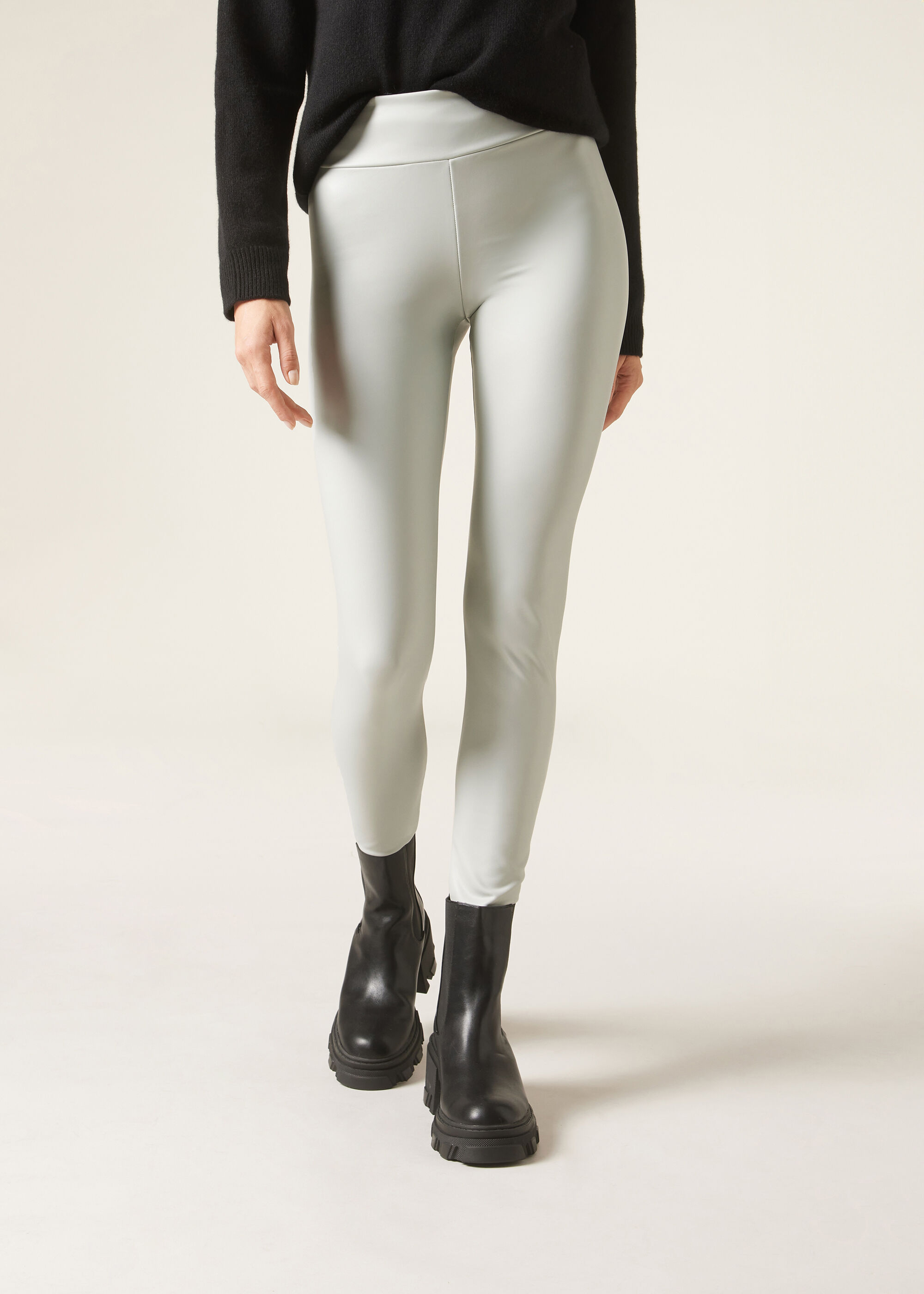 Warme Leder-Effekt-Leggings