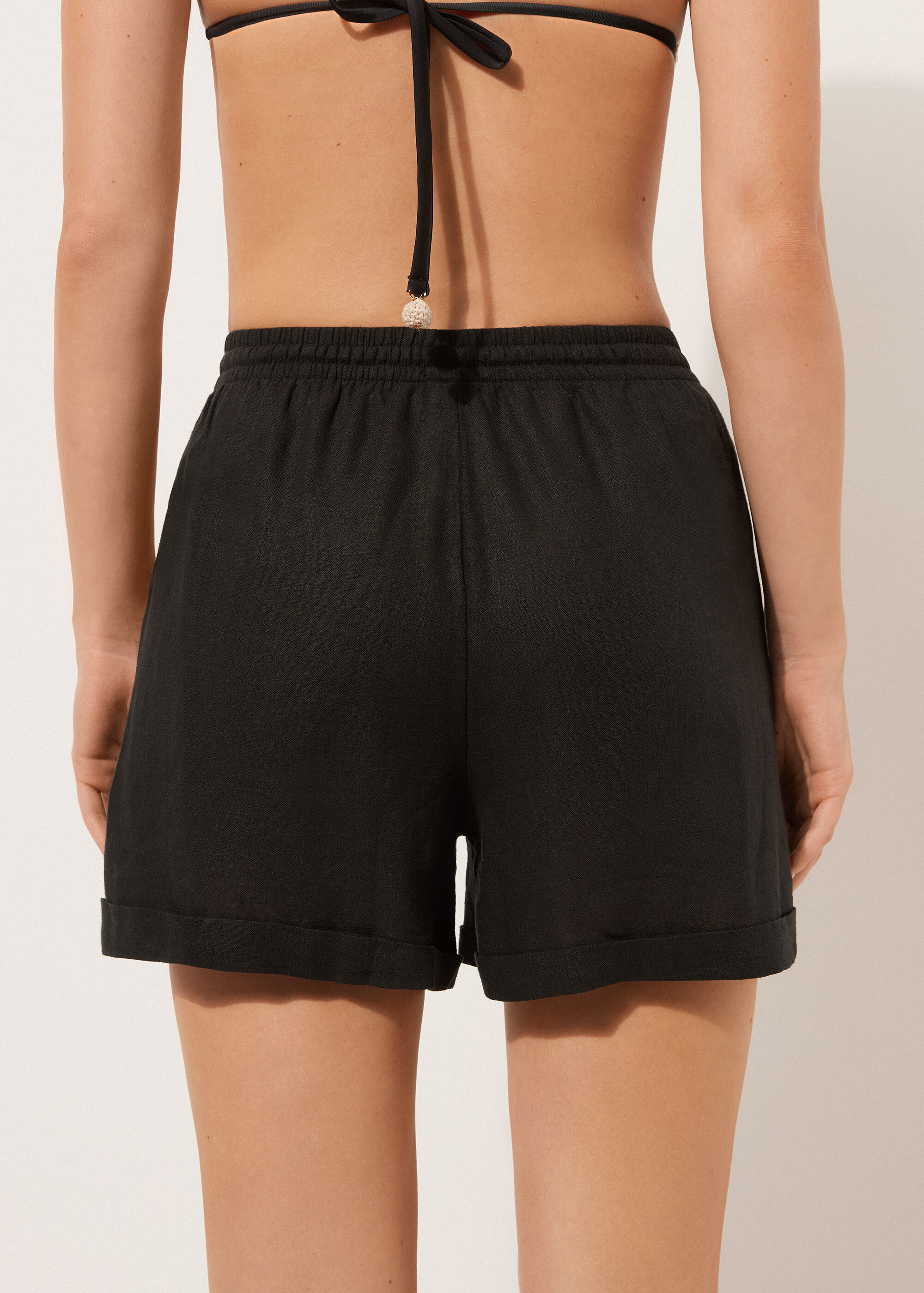 Linen and Viscose Shorts
