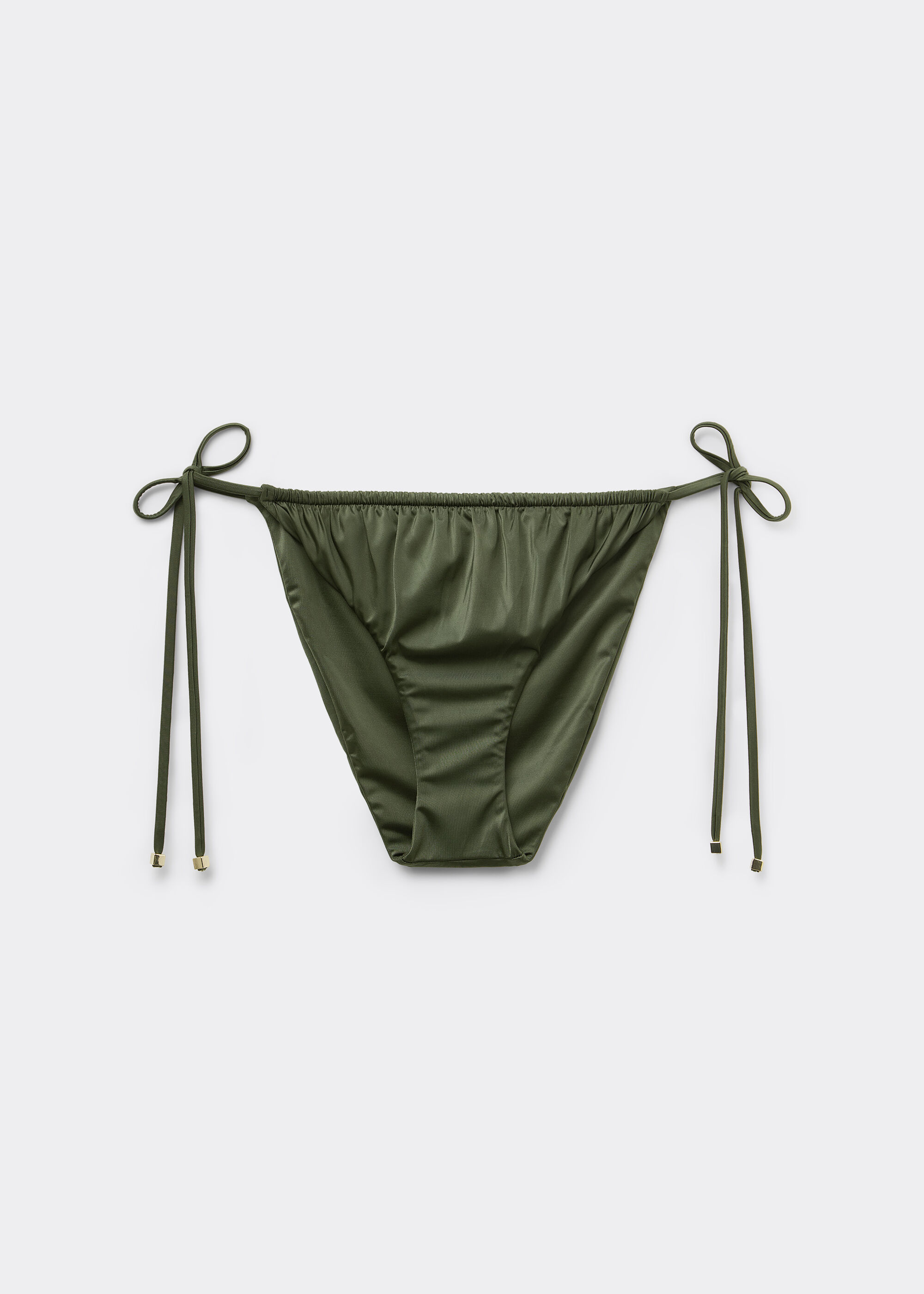 Tie Bikini Bottoms Shiny Satin