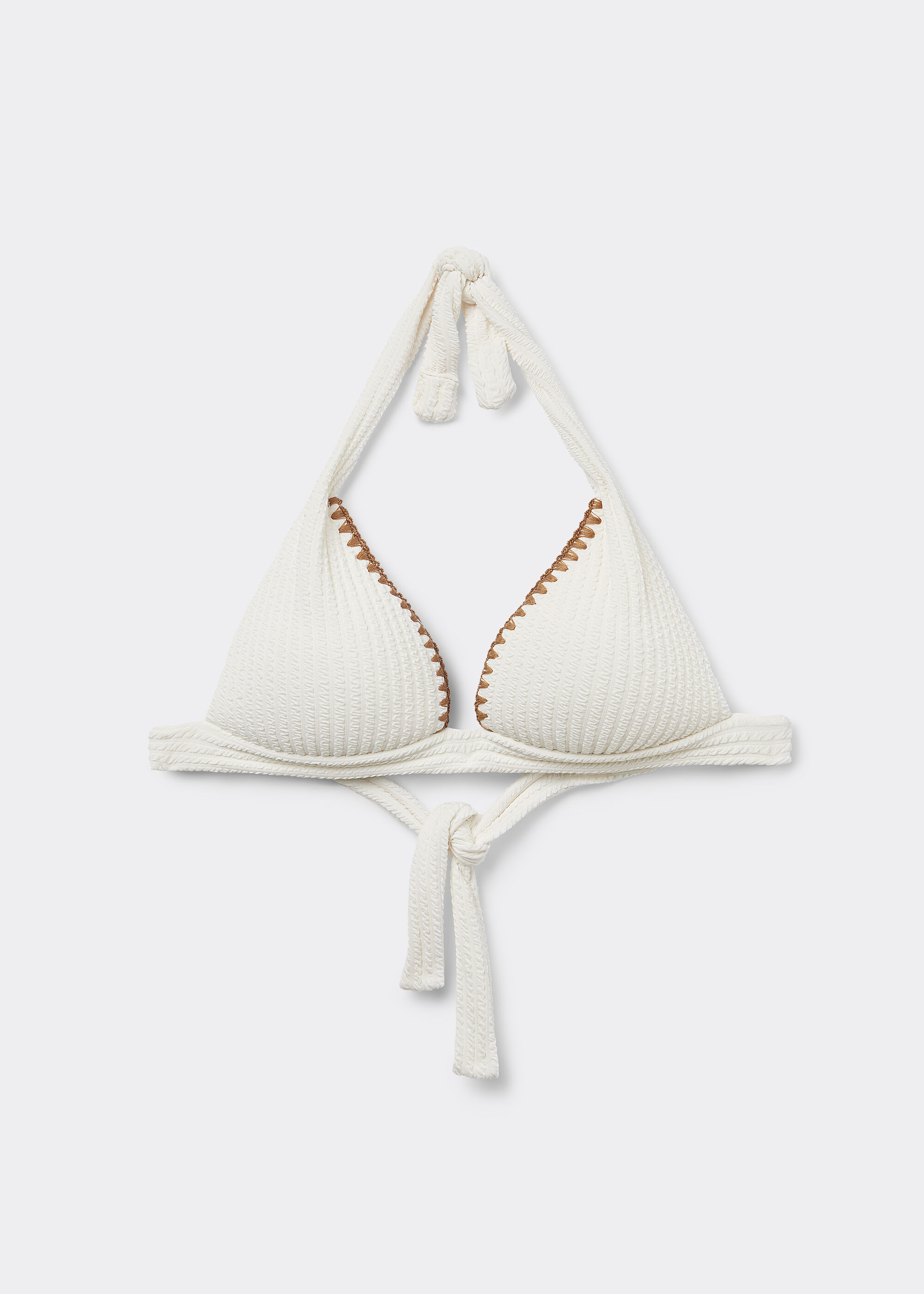 Dolgulu Üçgen Bikini Üstü Bicolor